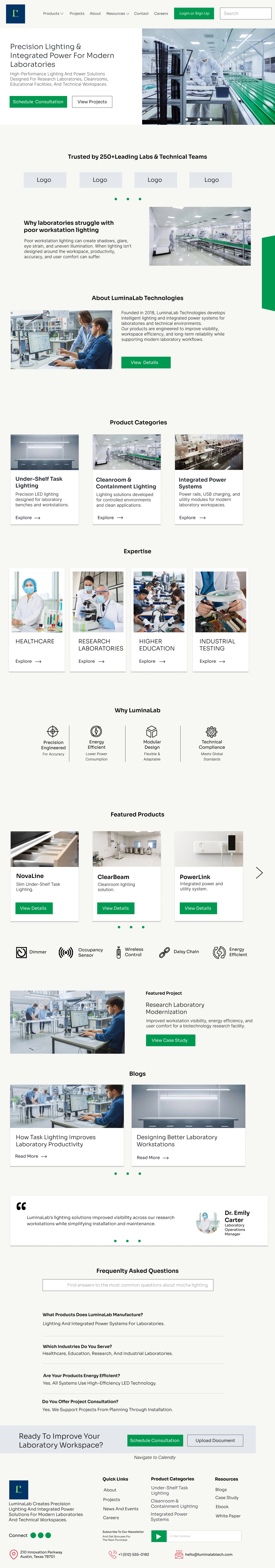 LuminaLab Technologies | Responsive Homepage UI/UX Design - image 1 - student project