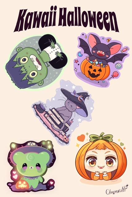 A kawaii ending/sticker sheet - image 1 - student project