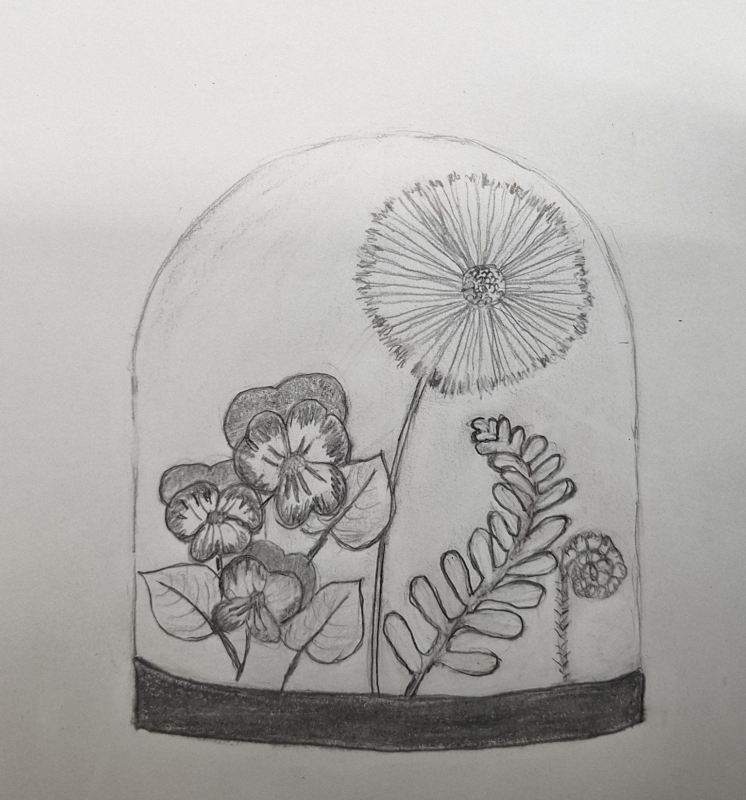 Flower Globe in Pencil - image 1 - student project