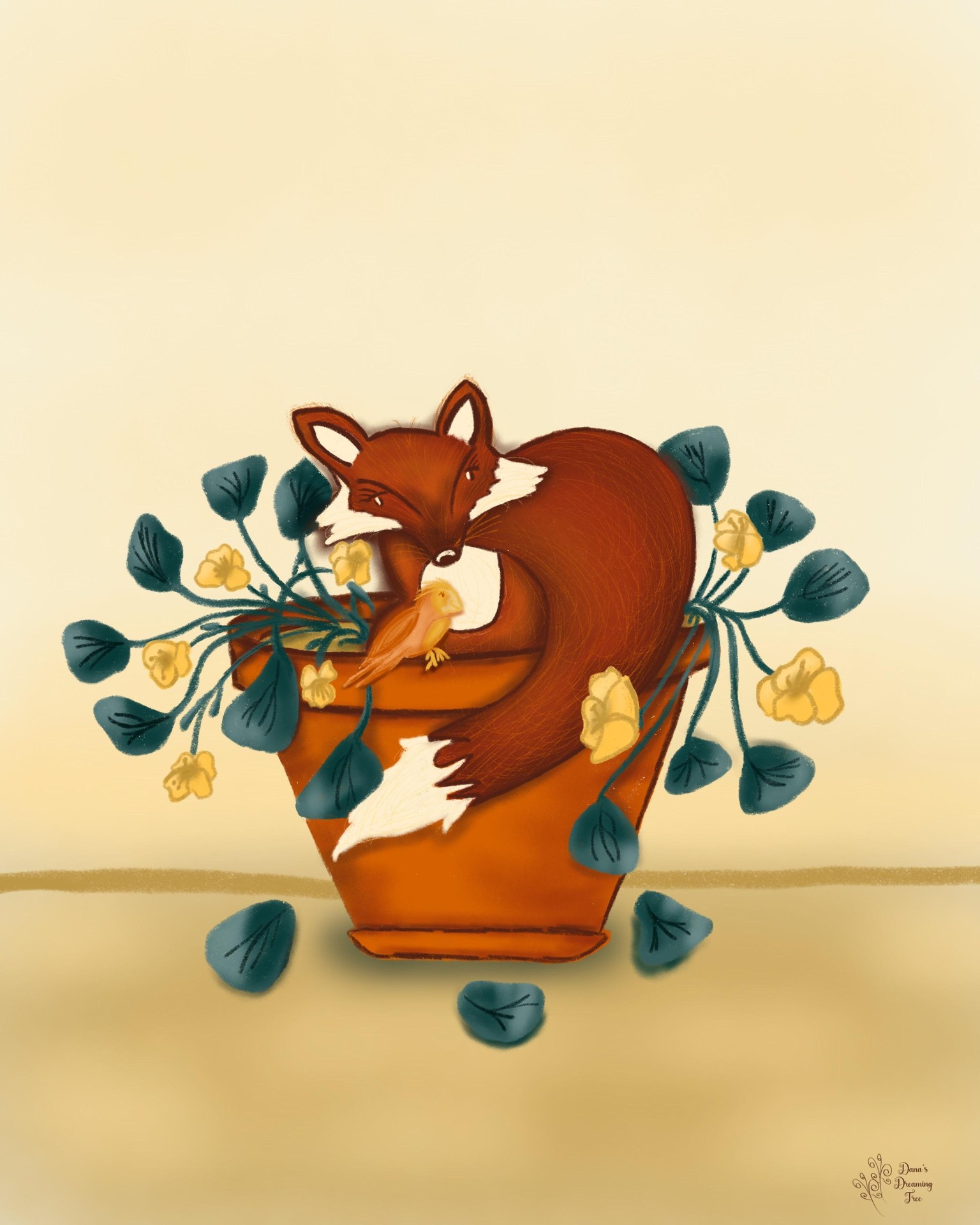 Fox Nibbling on Nasturtiums - image 6 - student project