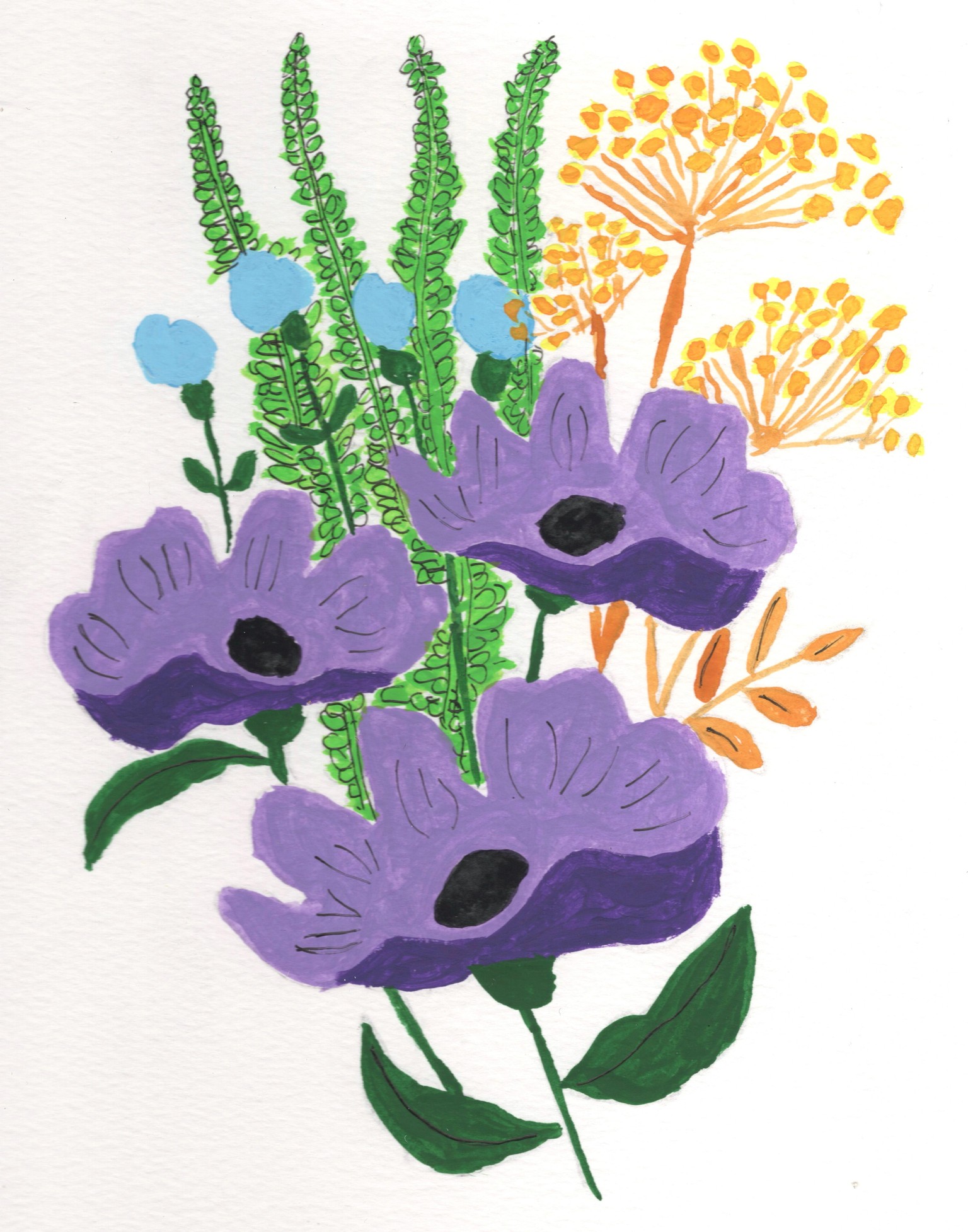 Gouache Floral - image 2 - student project
