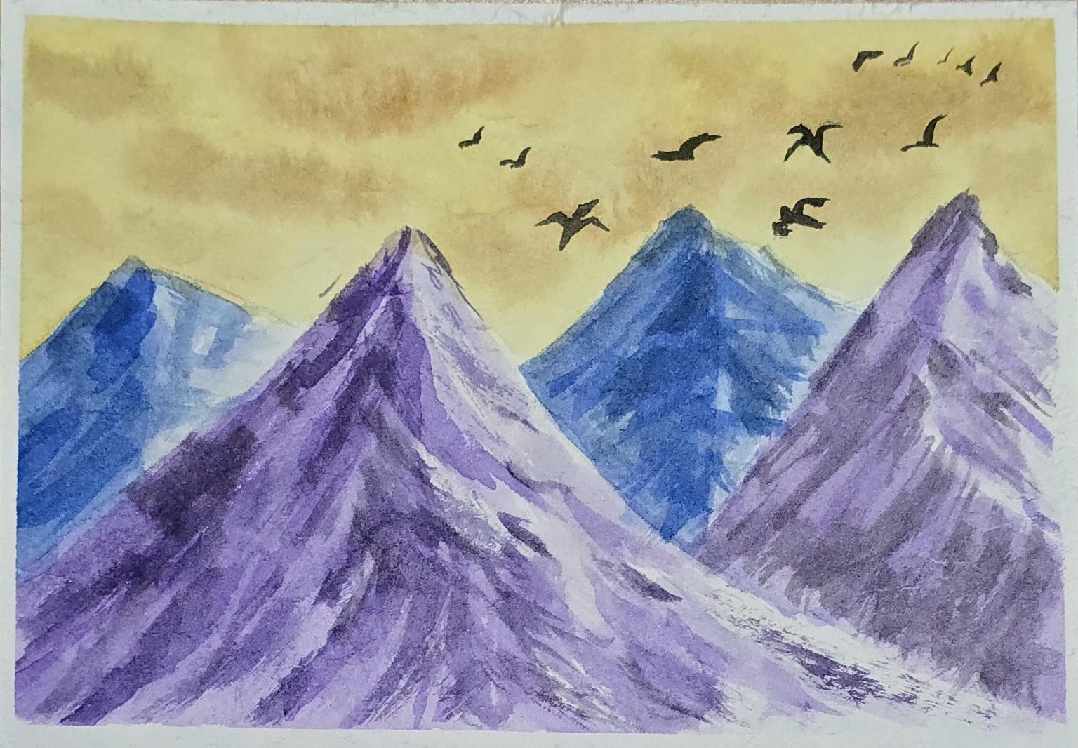 Watercolours mountains - image 2 - student project