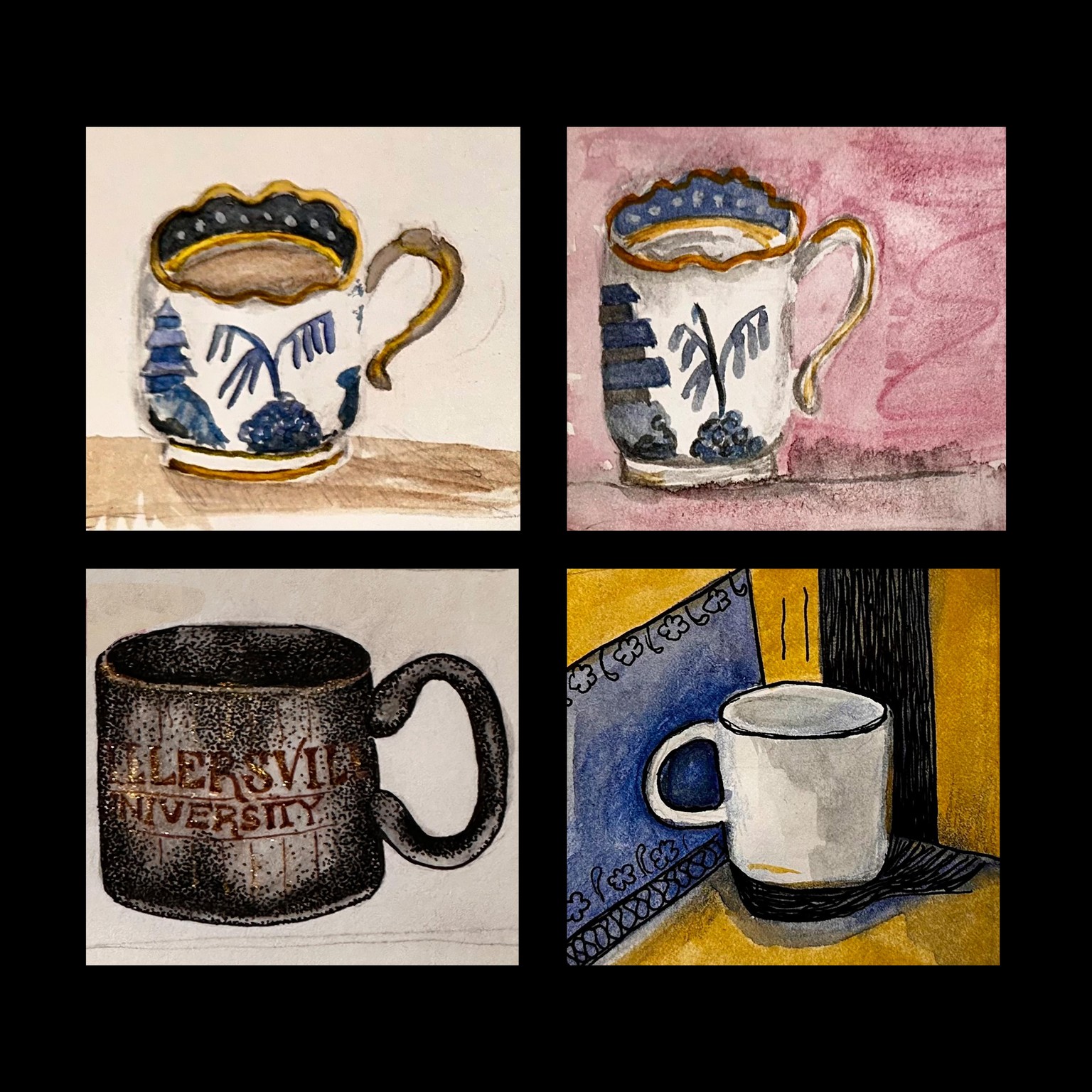 Mixed Media Watercolor (Mugs & Cups) - image 2 - student project