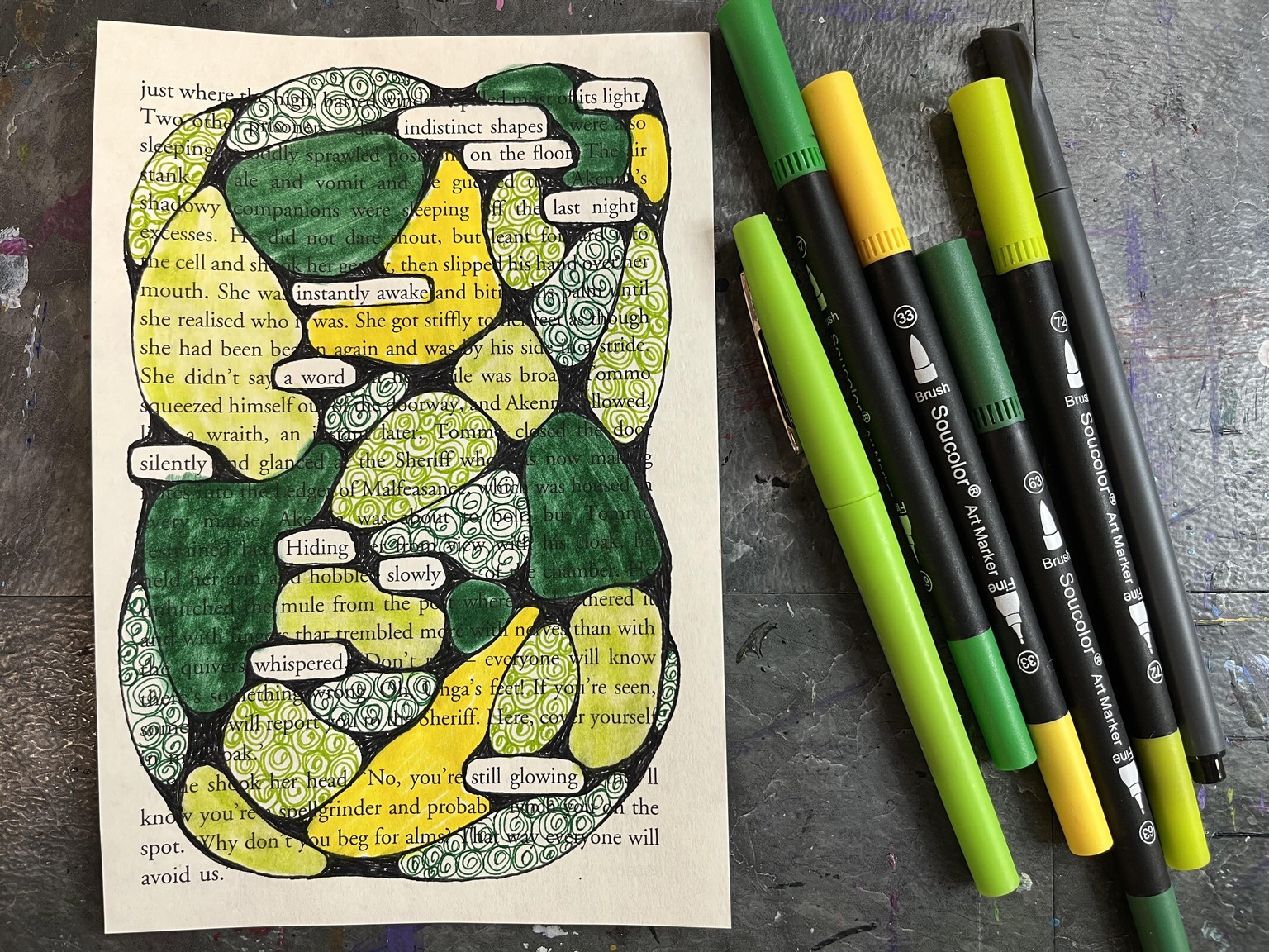 Neurographic Blackout Poetry - image 2 - student project