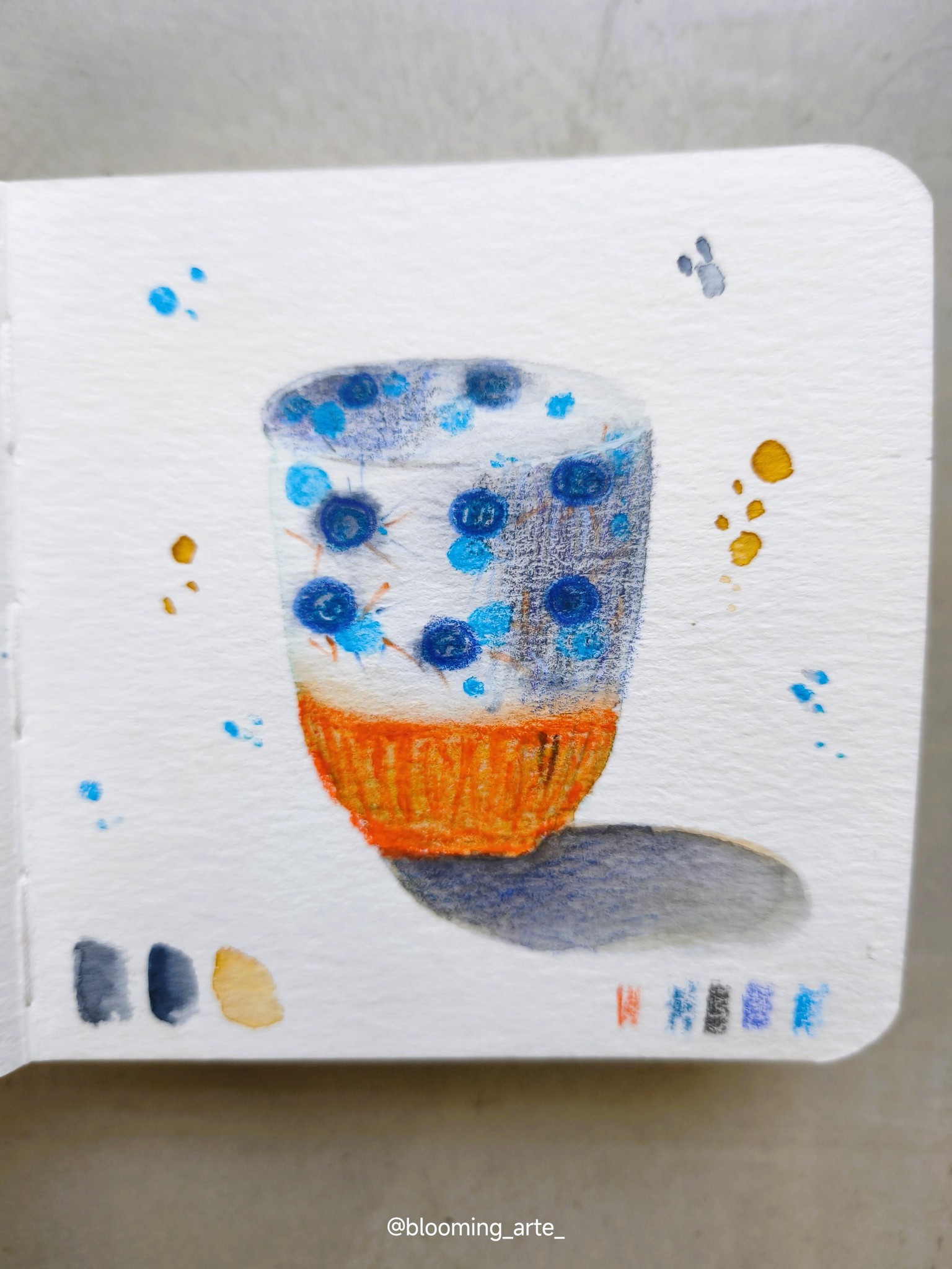 Daily Practice : 8 Days of Mixed Media Teacup Sketching Challenge - image 6 - student project
