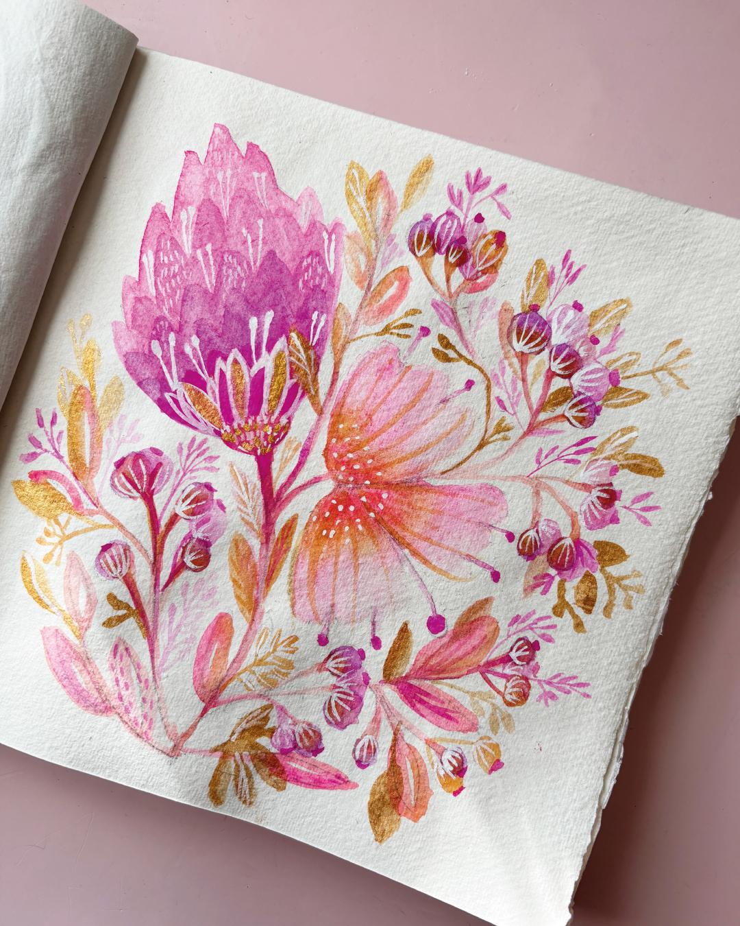 Flowers with gold - image 1 - student project