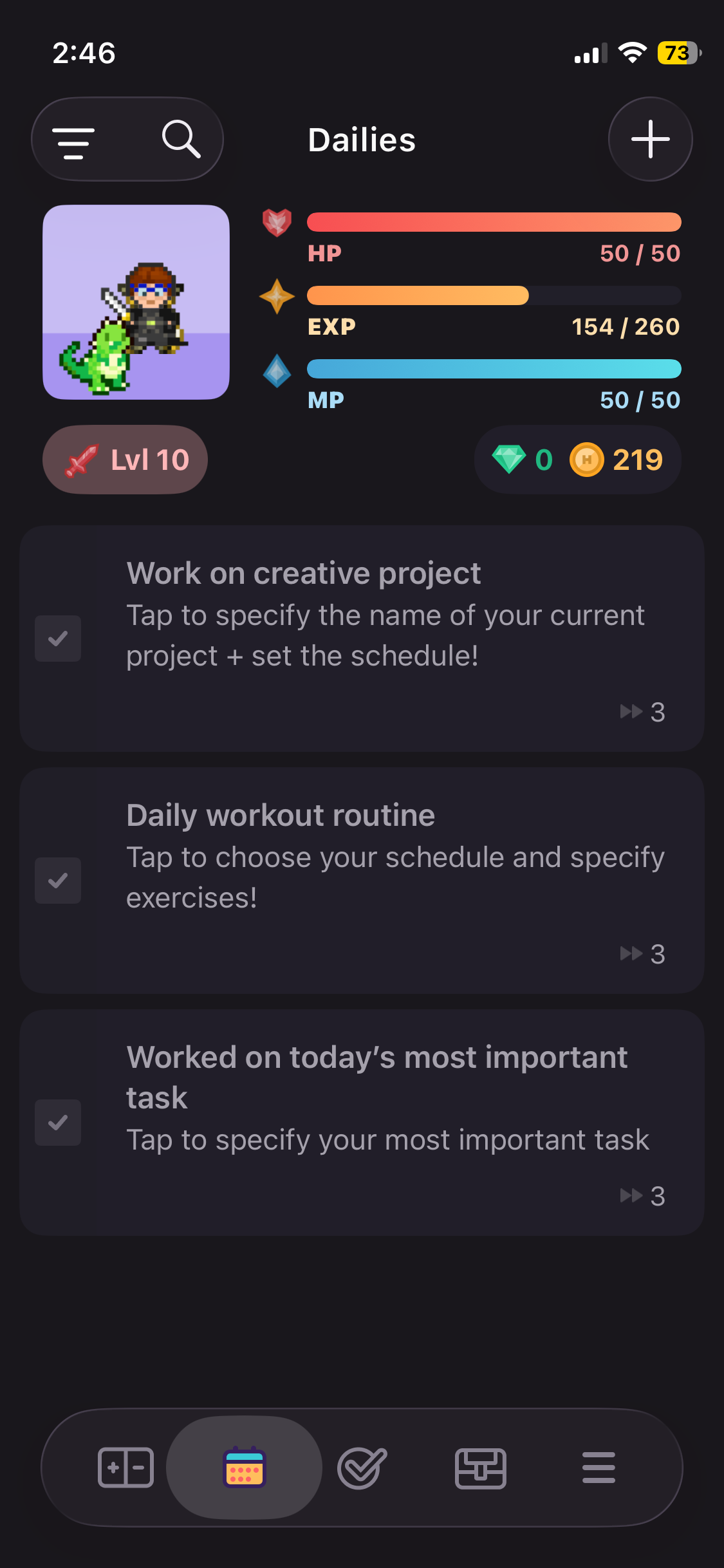 Game plan with Habitica - image 2 - student project