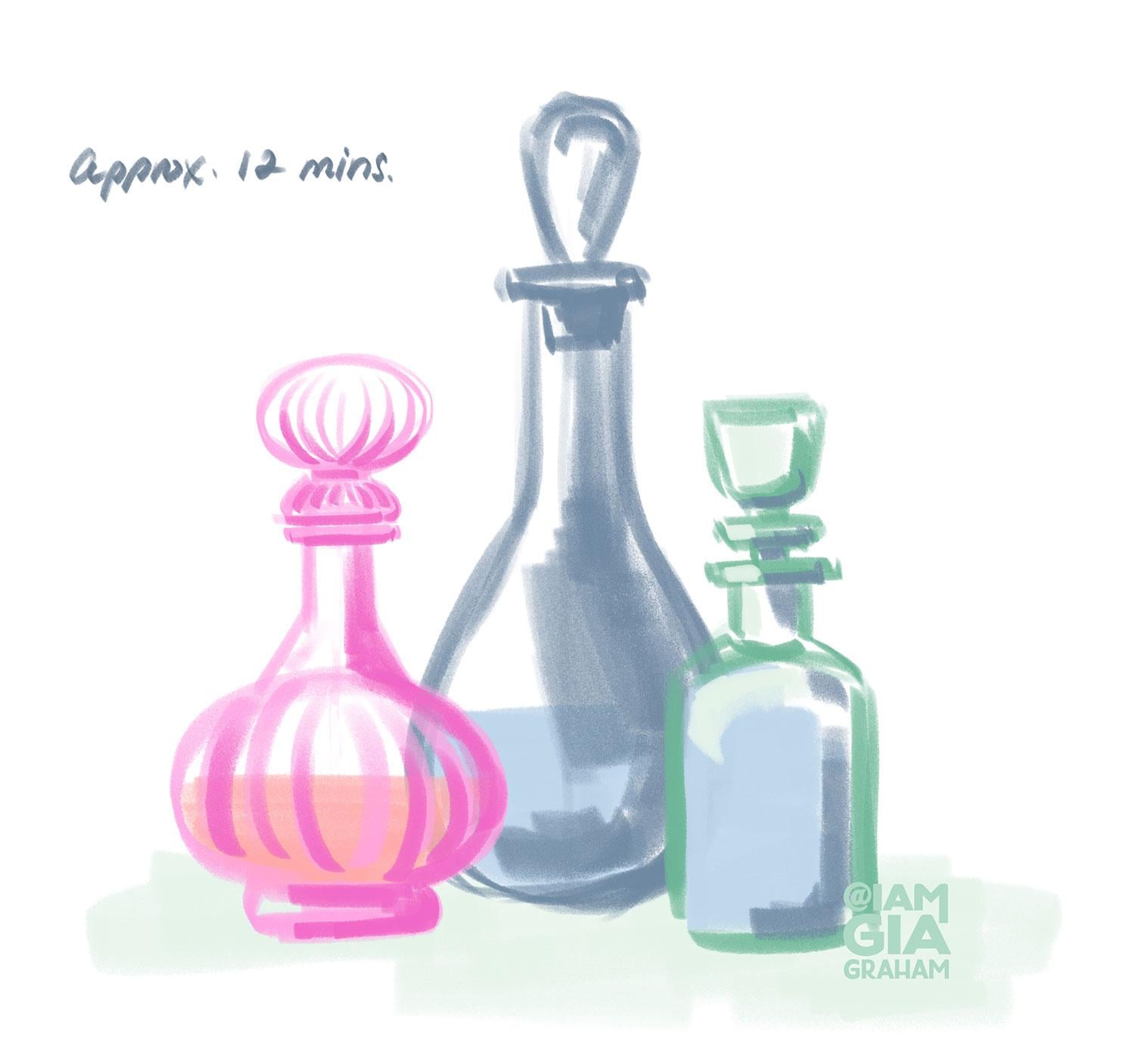 Sketching Vintage Bottles - image 2 - student project