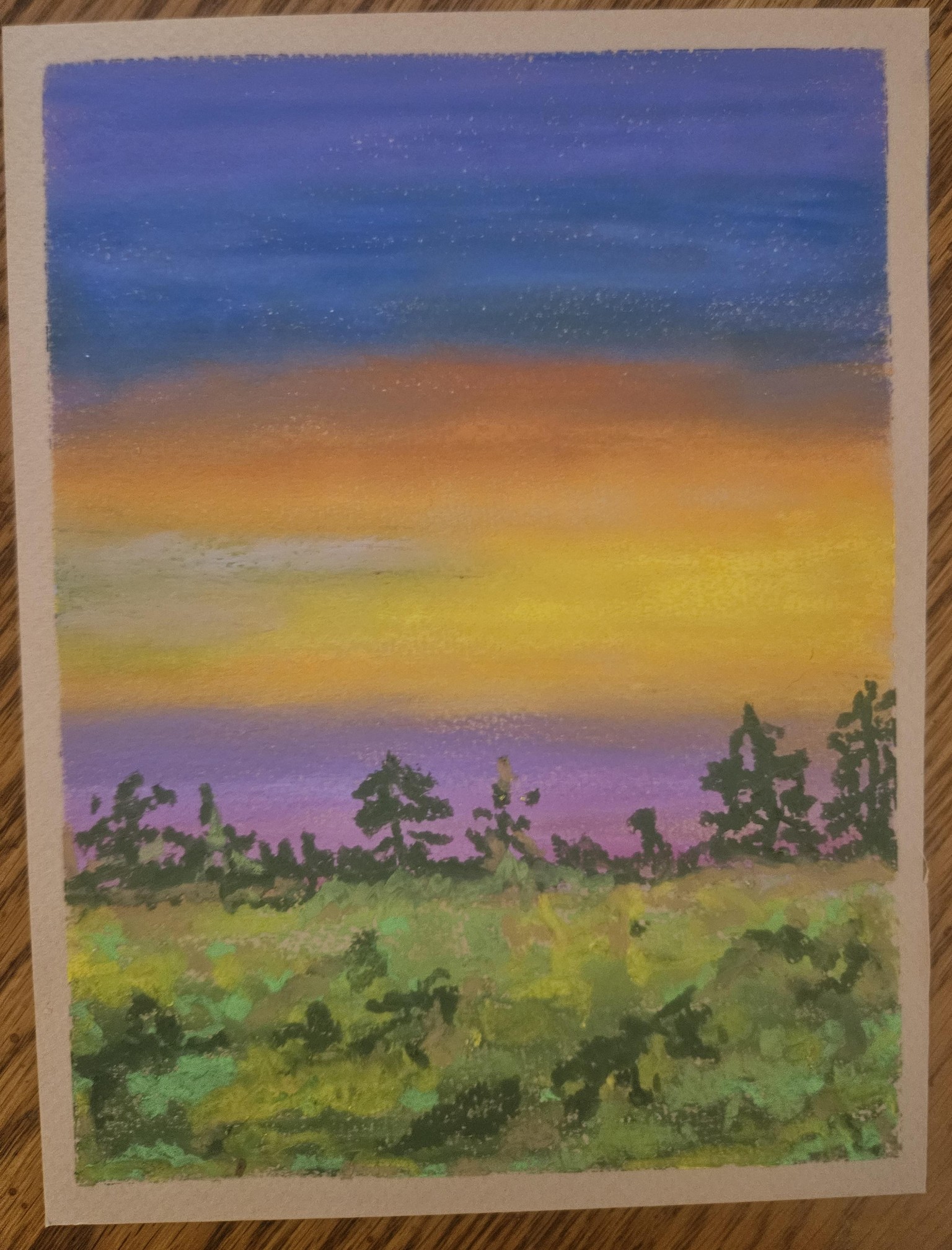 Sky gradient oil pastel - image 1 - student project