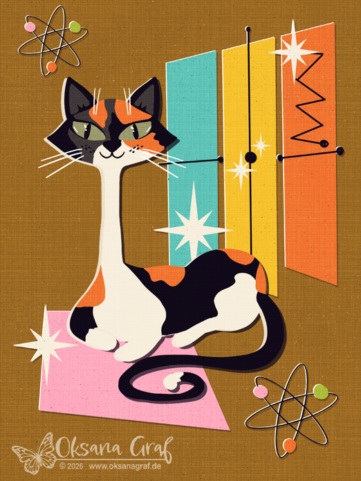Mid-Century Illustrationsspaß: Machen Sie es Purr! - image 1 - student project