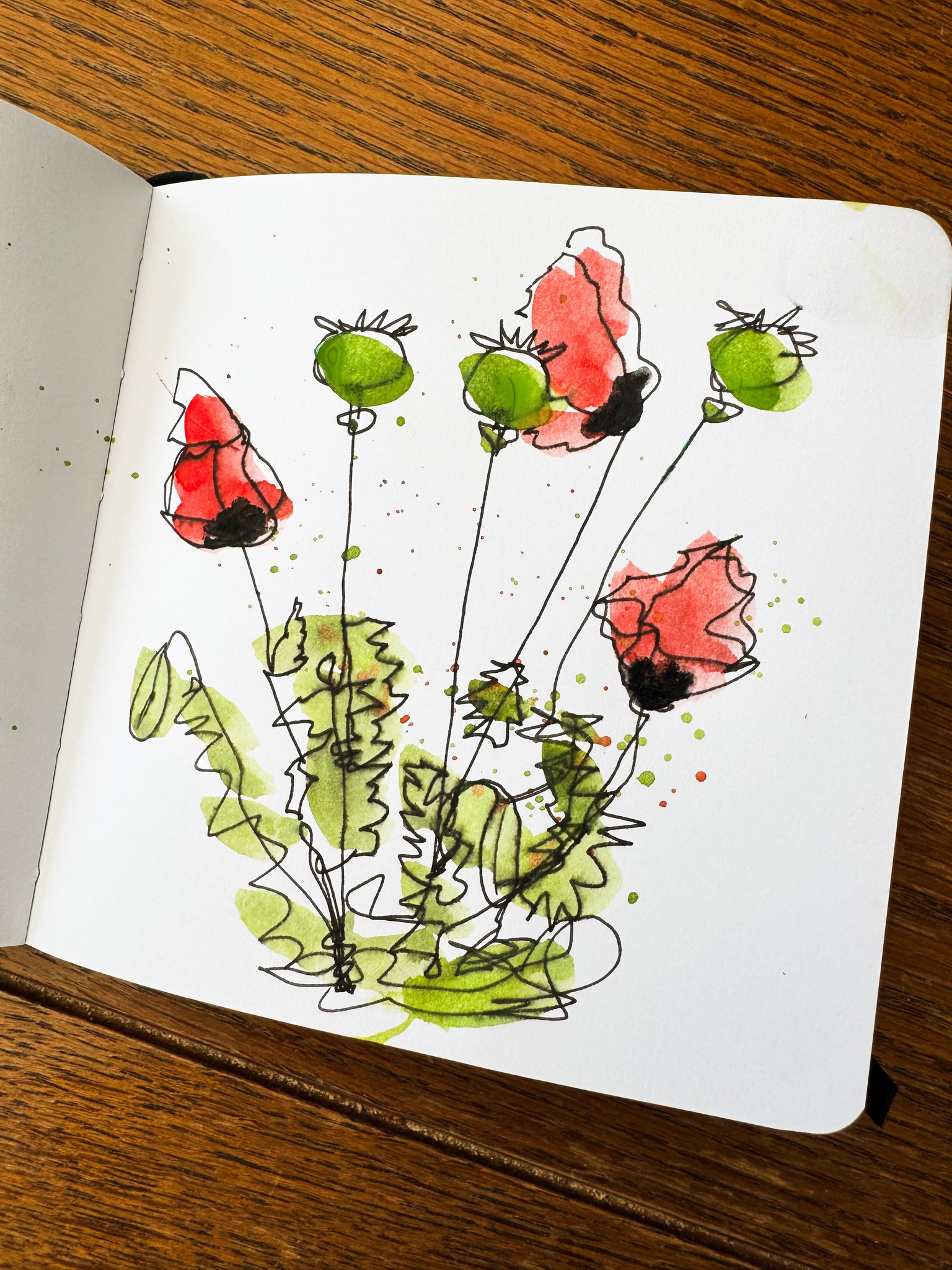 Blind contour flowers - image 1 - student project
