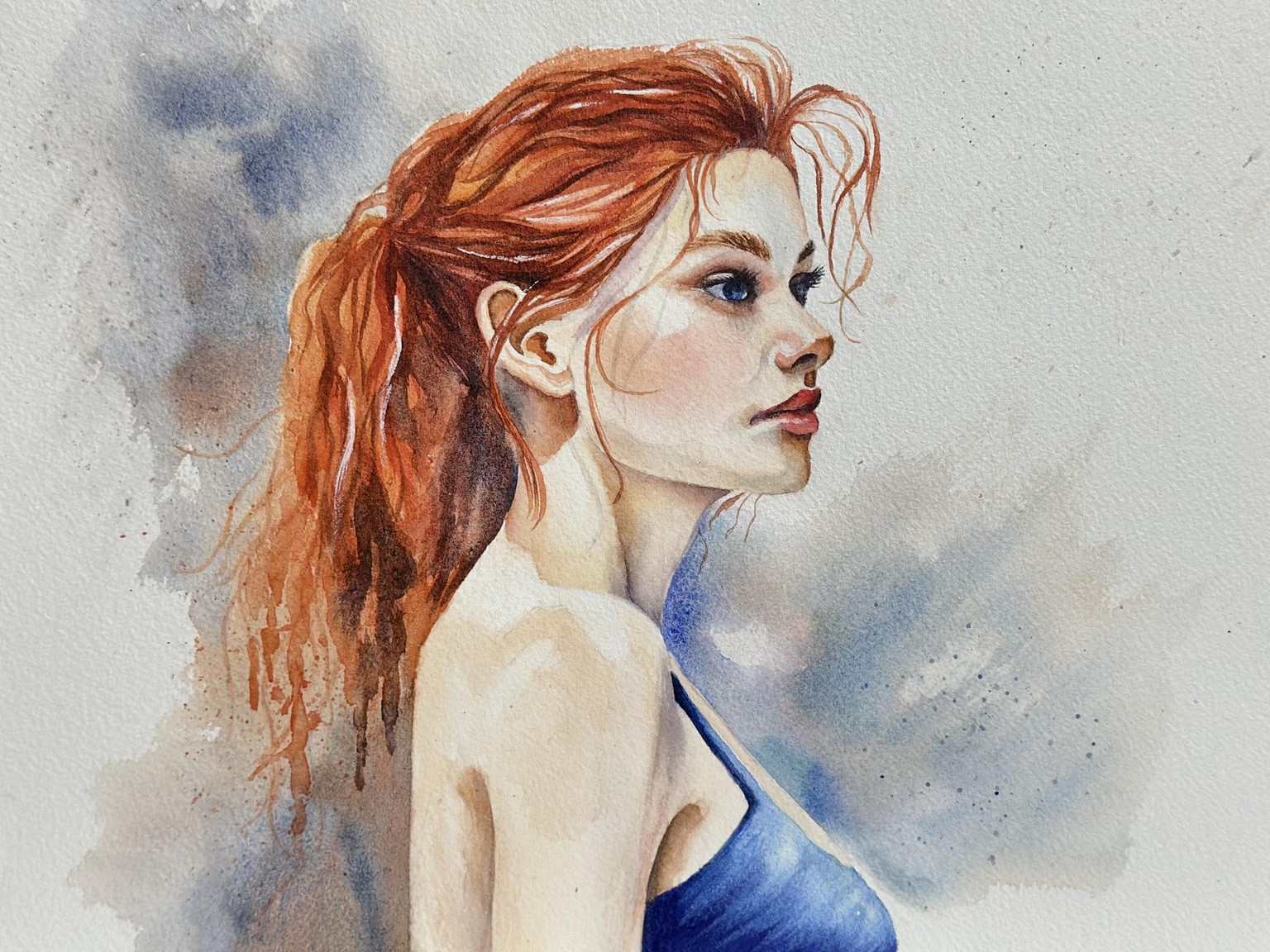 My first watercolor portrait - image 1 - student project
