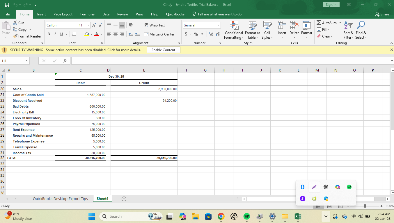 Halimatu Sadiya Abdullai's QuickBooks Project - image 23 - student project