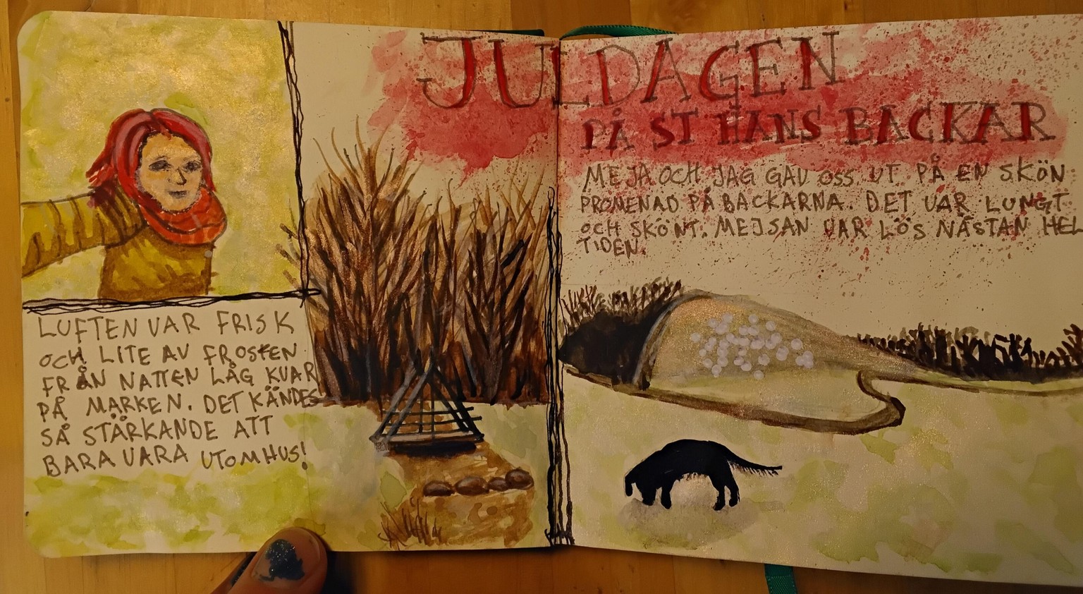 My first project, in a too small sketchbook! Christmas! I've added two new ones! - image 1 - student project