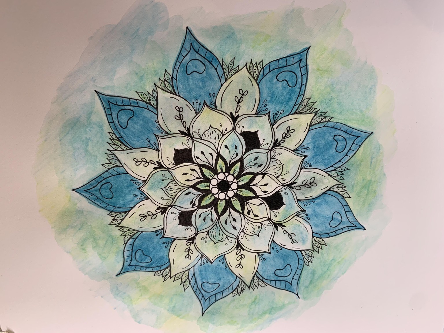 Watercolor Botanical Mandala - image 1 - student project