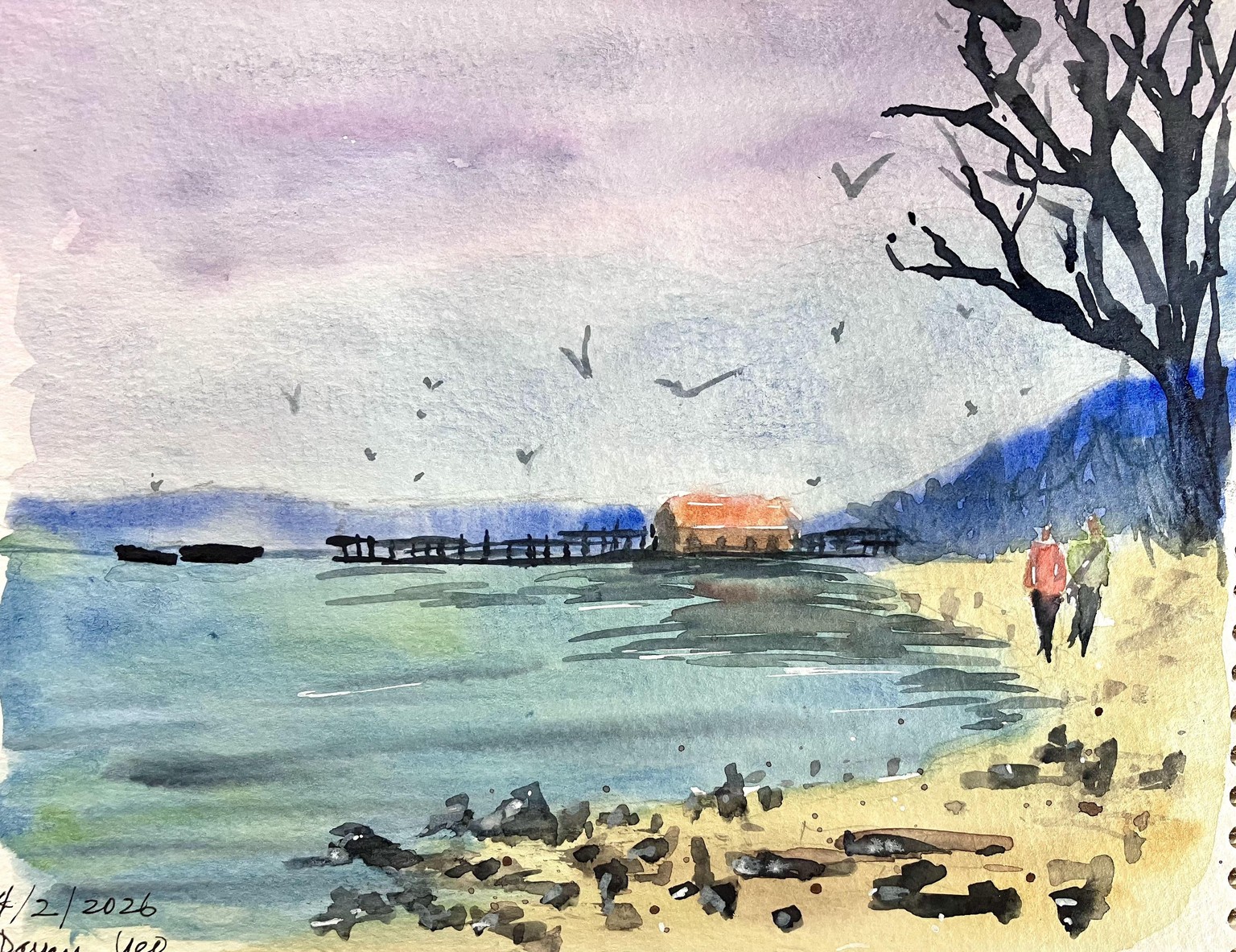 Watercolor scenery:  Ink or no ink? - image 10 - student project