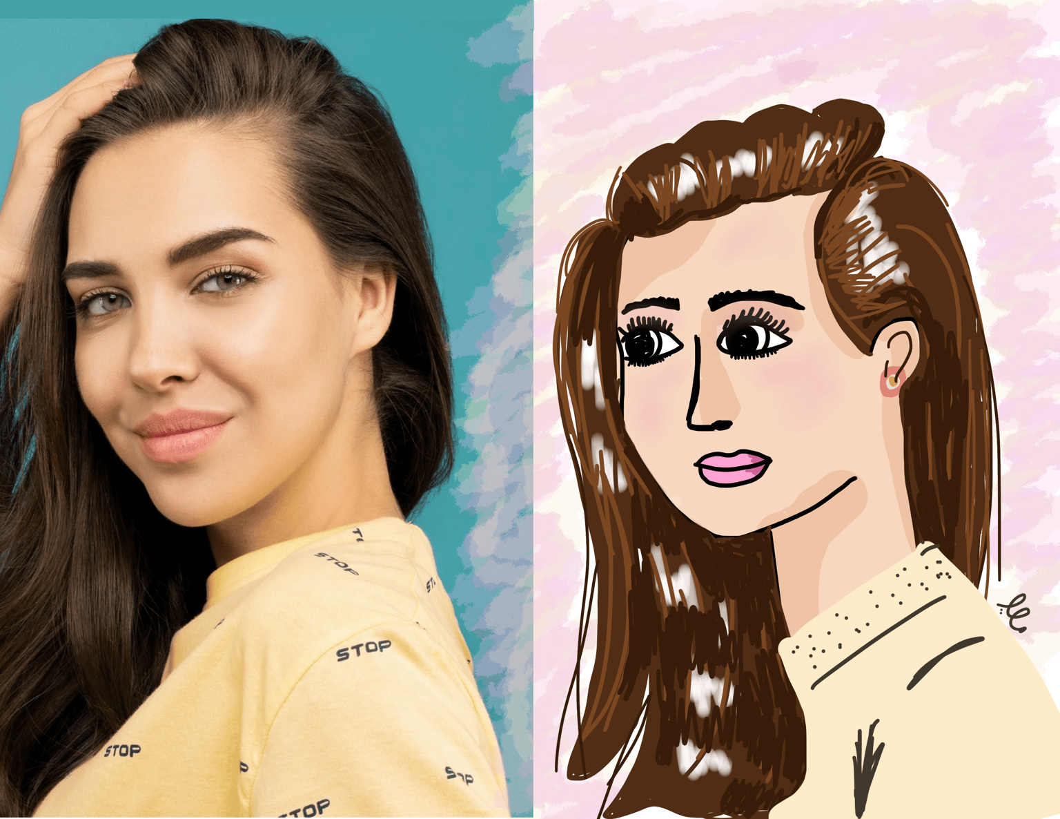 Portrait drawing - image 1 - student project
