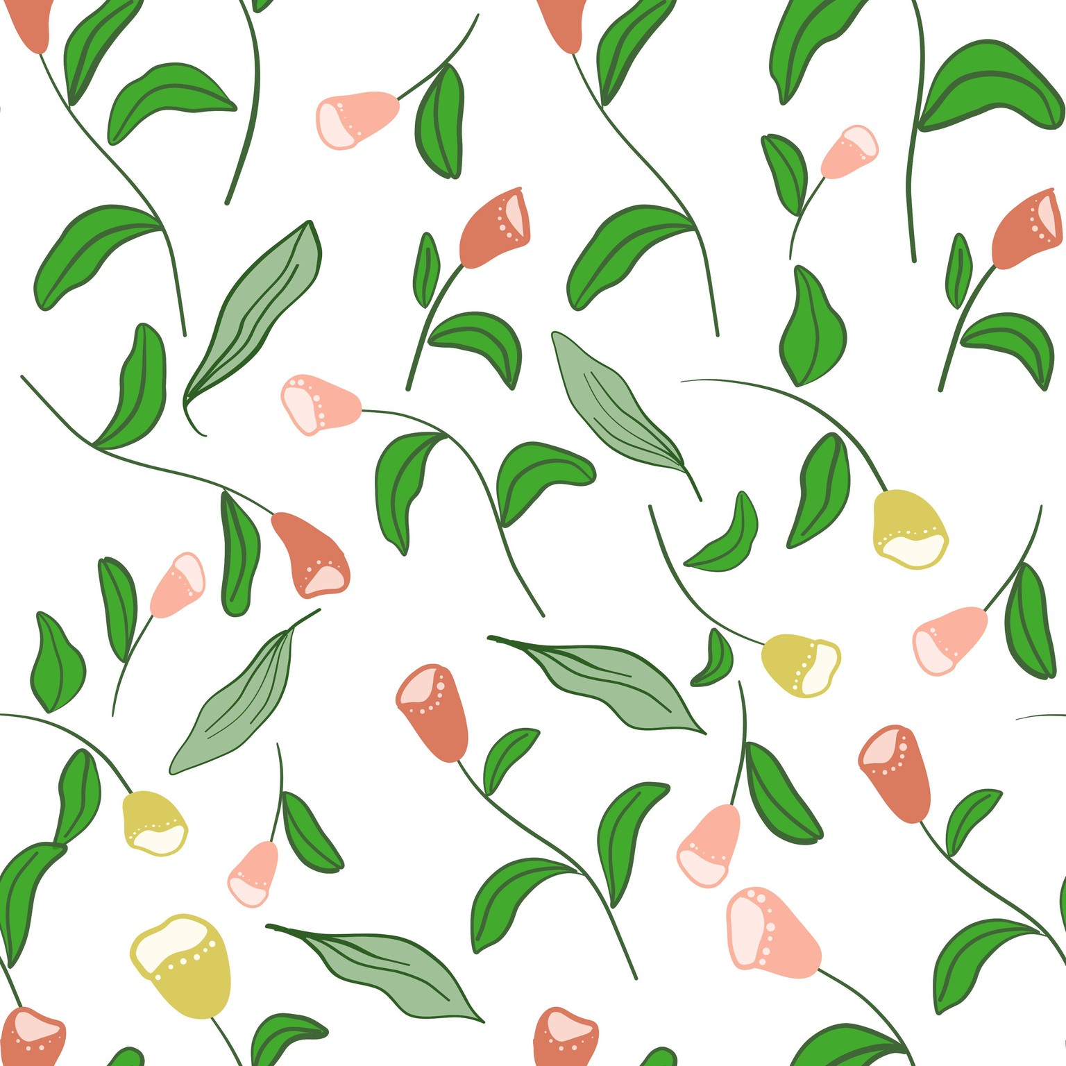 Digital Floral Seamless Pattern - image 1 - student project