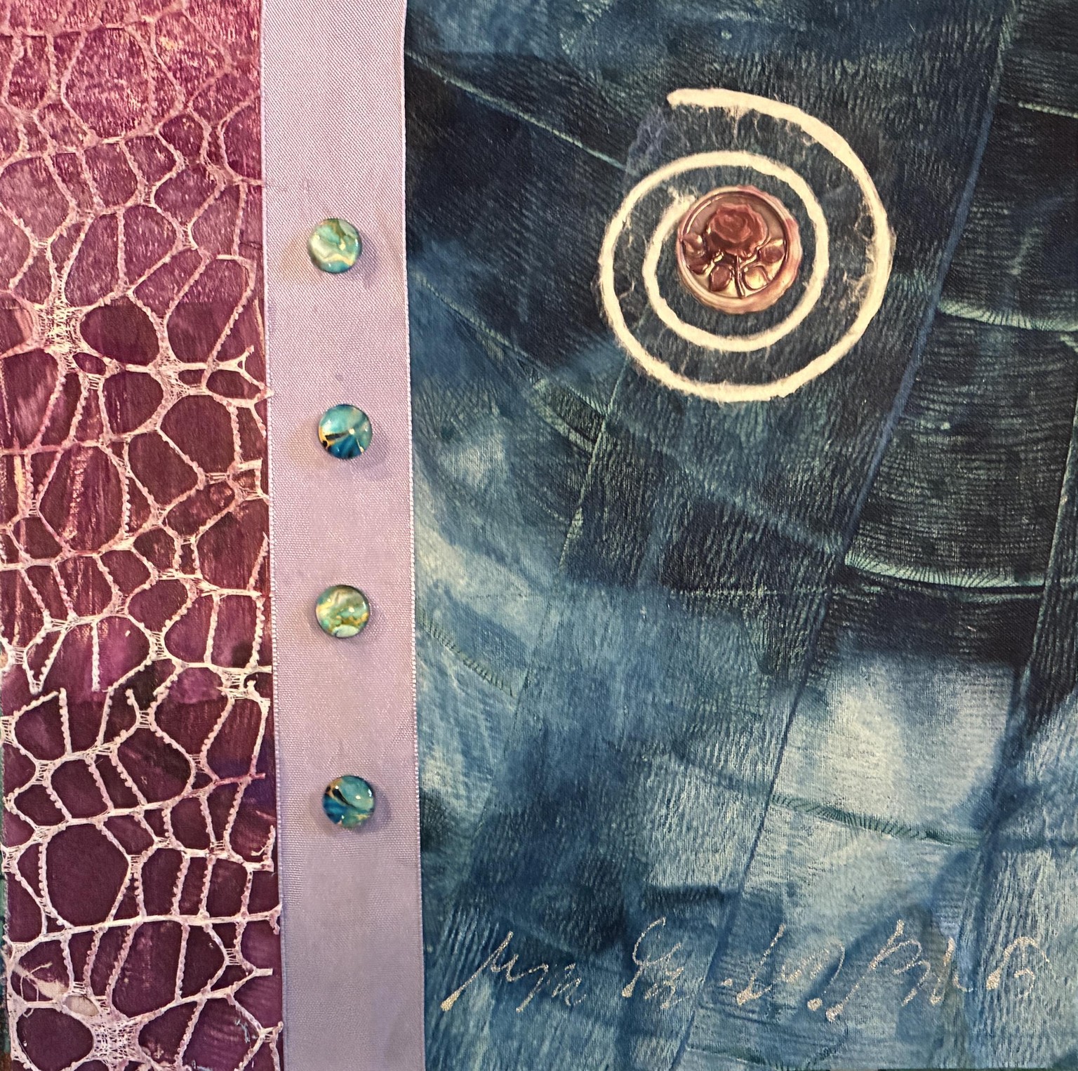 Mixed media fabric collage - image 1 - student project