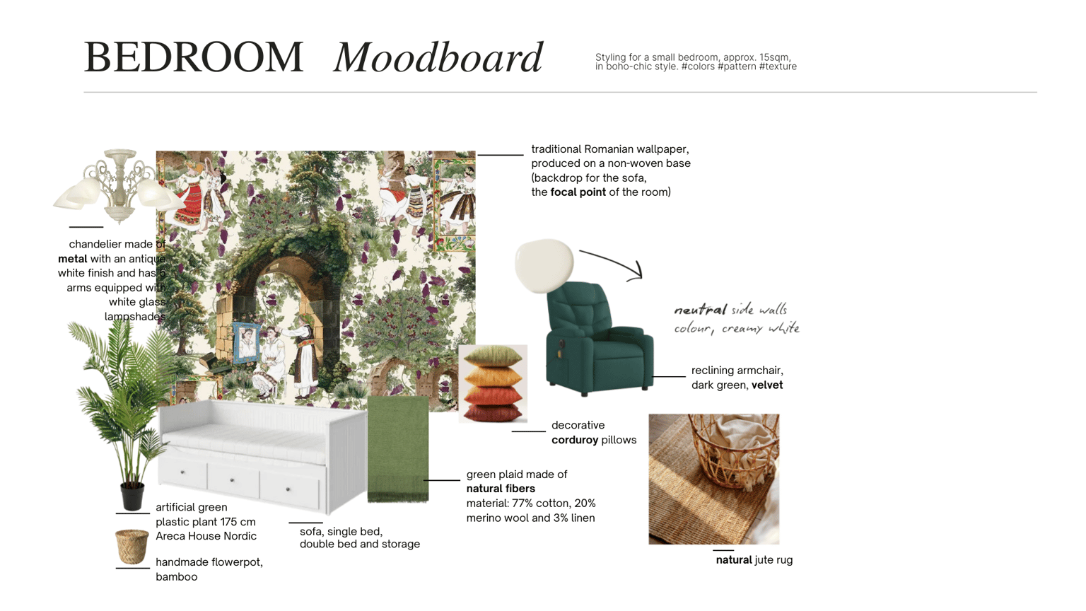 Small bedroom #bohochic style - image 1 - student project