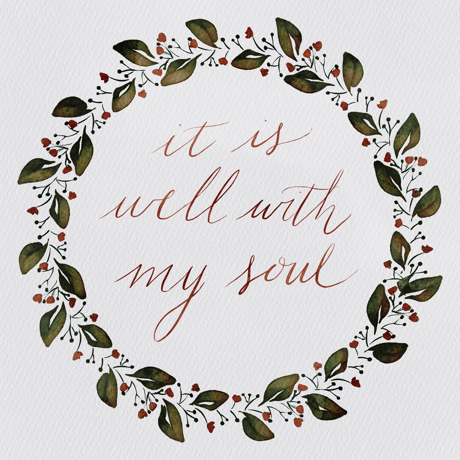 First Watercolor Wreath - image 1 - student project