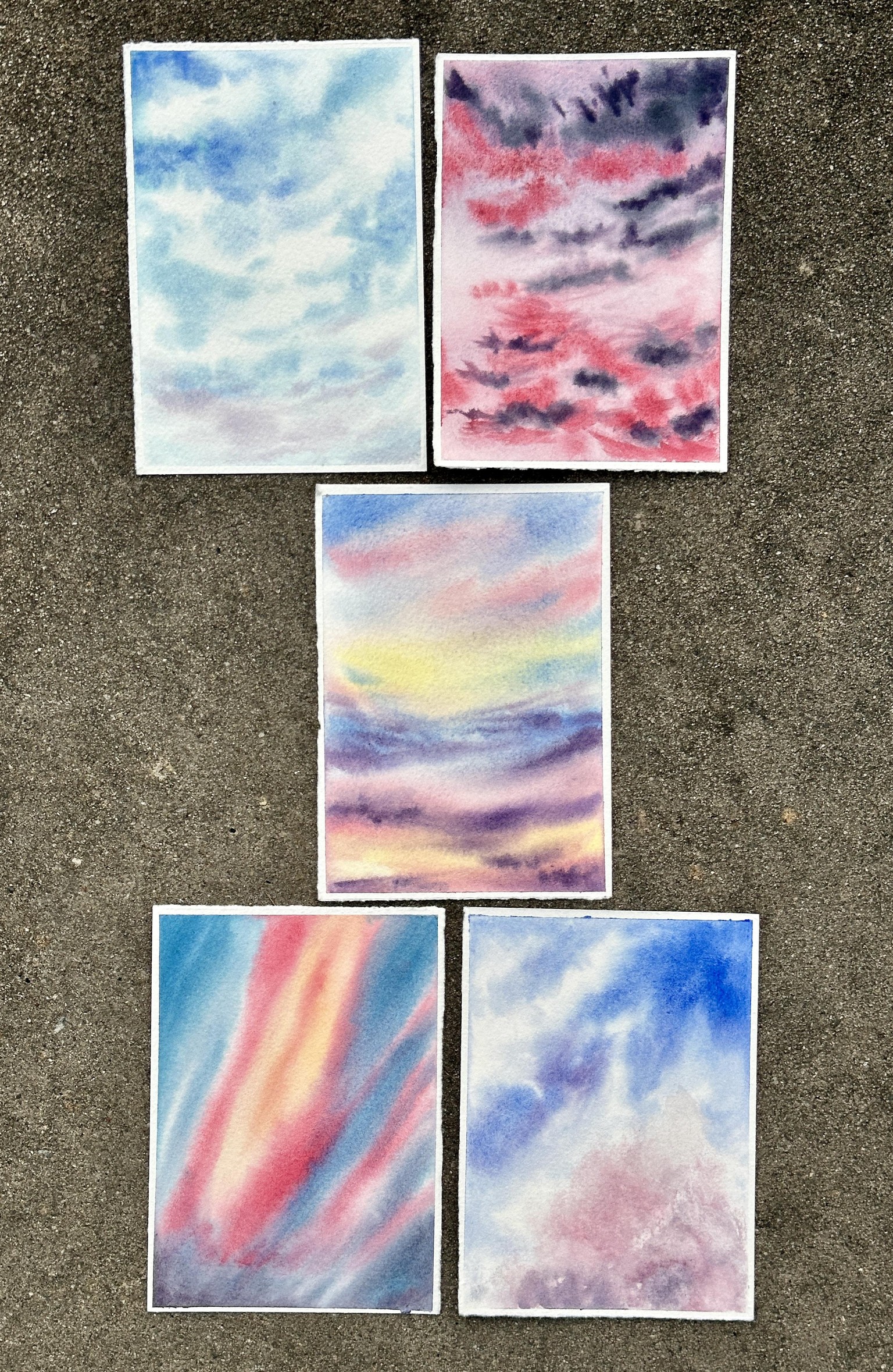 5-day watercolor sky challenge - image 1 - student project