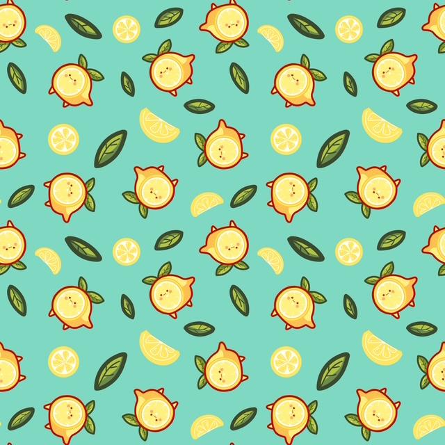 Kawaii Lemon Pattern - image 2 - student project