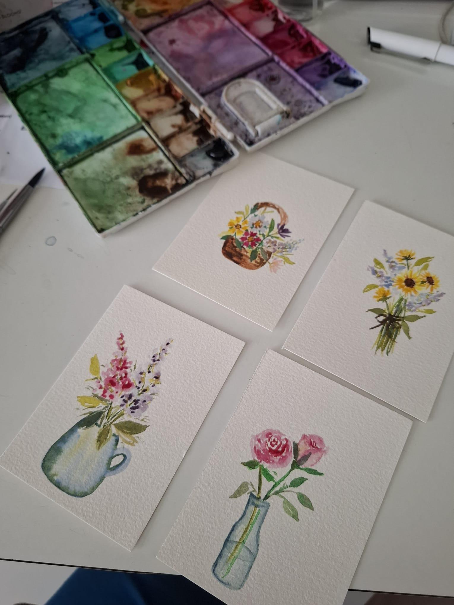 Mini Watercolor Florals with Positive Quotes - image 1 - student project