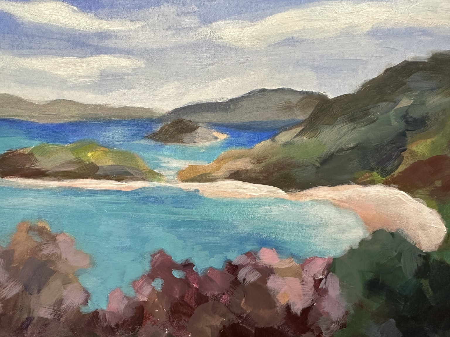 St. John Beach Scene in Acrylic - image 4 - student project
