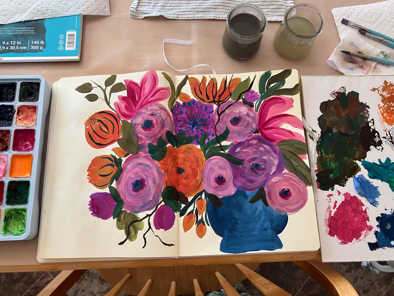 Gouache Florals - image 2 - student project