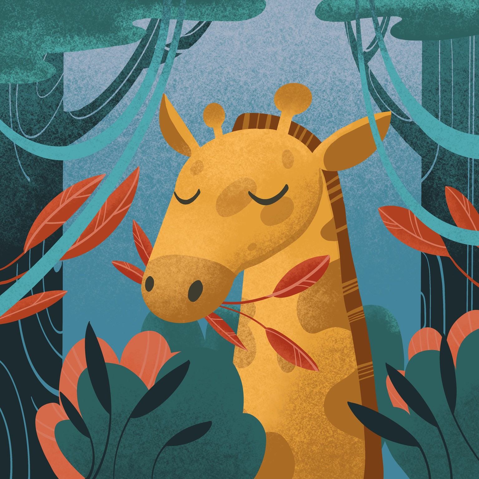 Procreate Jungle Vibes-Giraffe - image 1 - student project