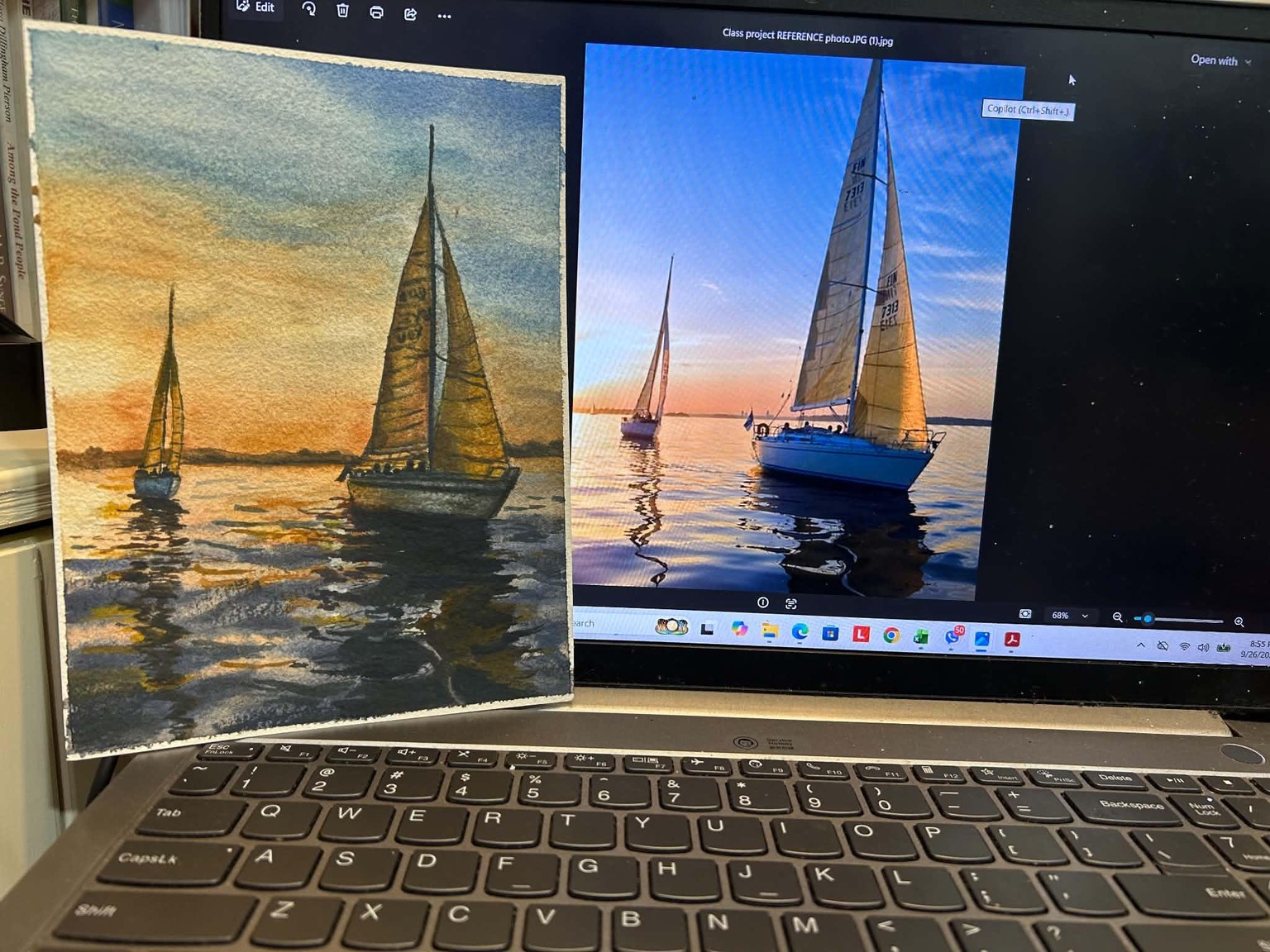 Sailboats and water reflections - image 1 - student project