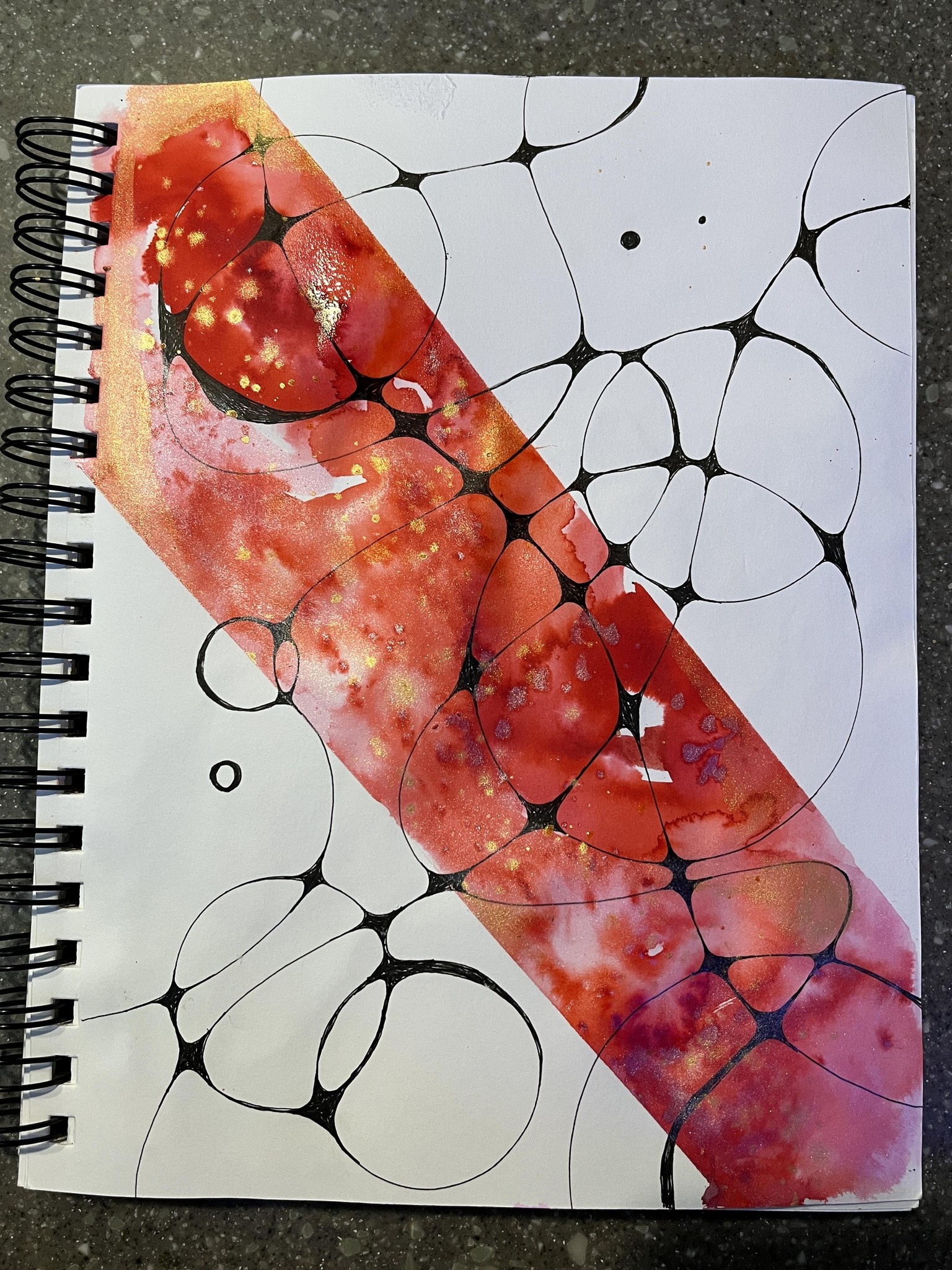 Festive Spin on Masking Neurographic Ink and Watercolor - image 1 - student project