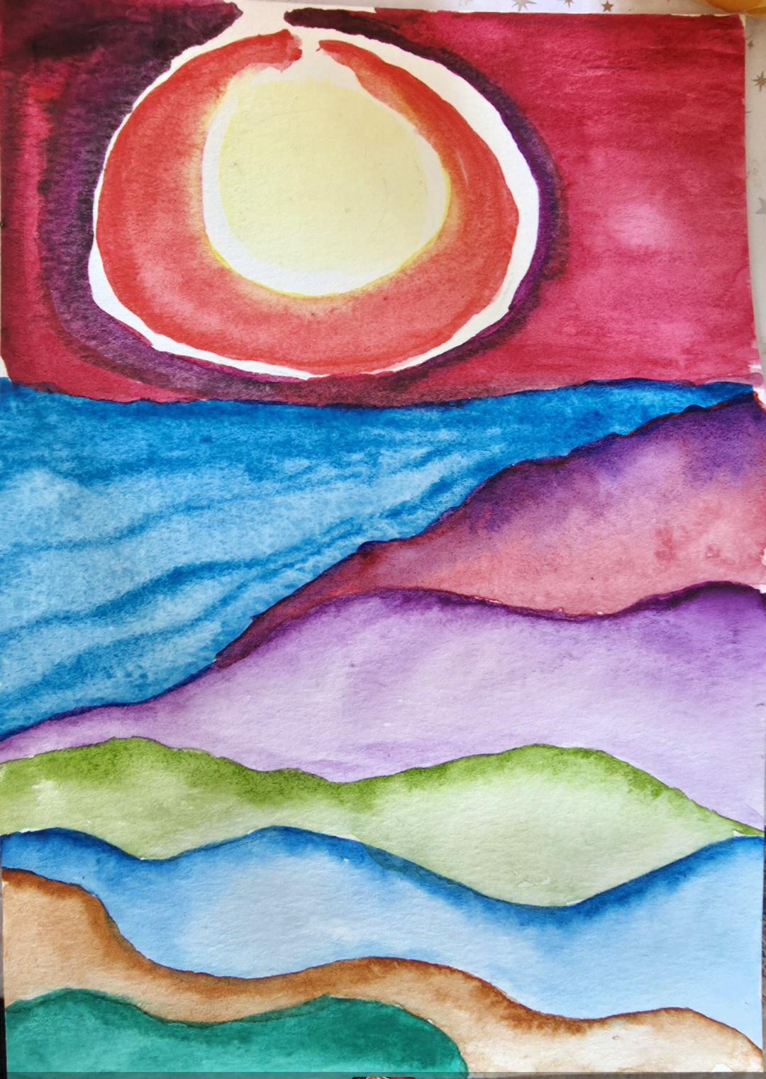 Watercolours inspired by Georgia O Keefe - image 5 - student project