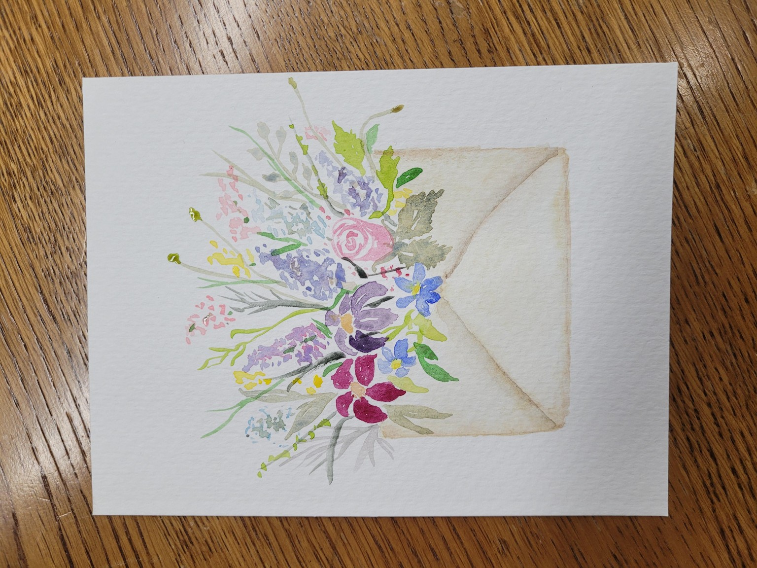 Vintage envelope with flowers - image 1 - student project