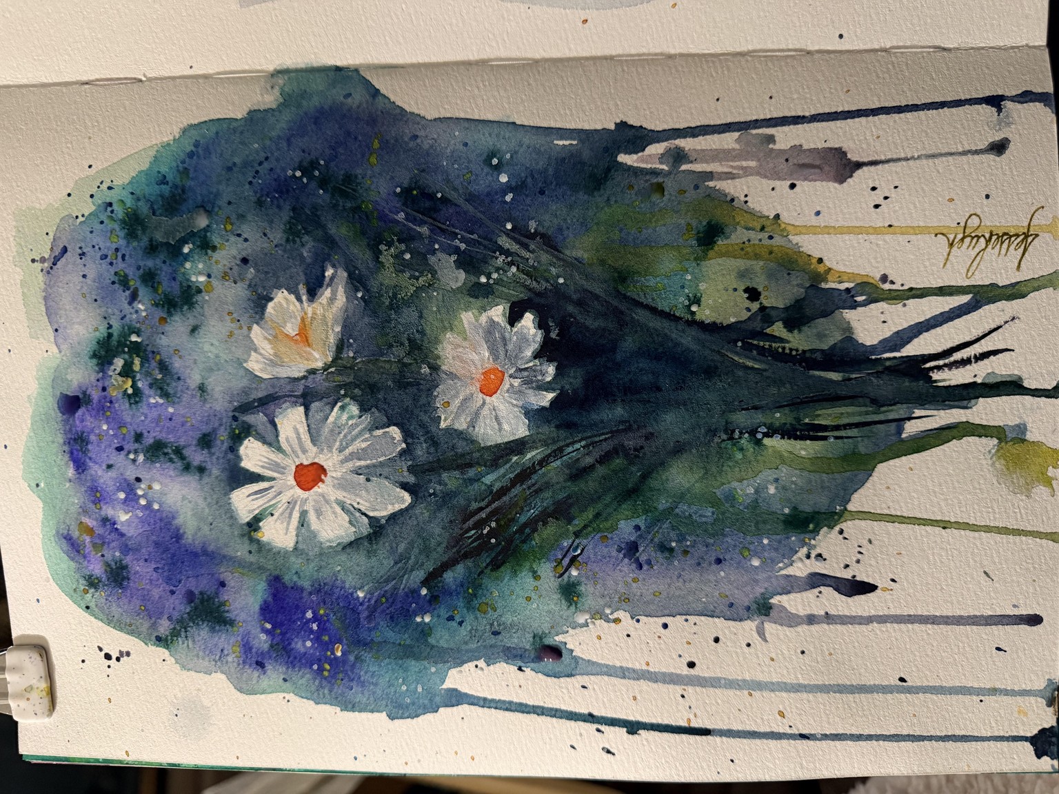 Loose watercolor flowers - image 5 - student project