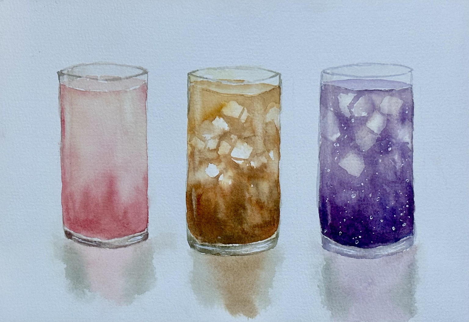 Watercolour icy drinks - image 3 - student project