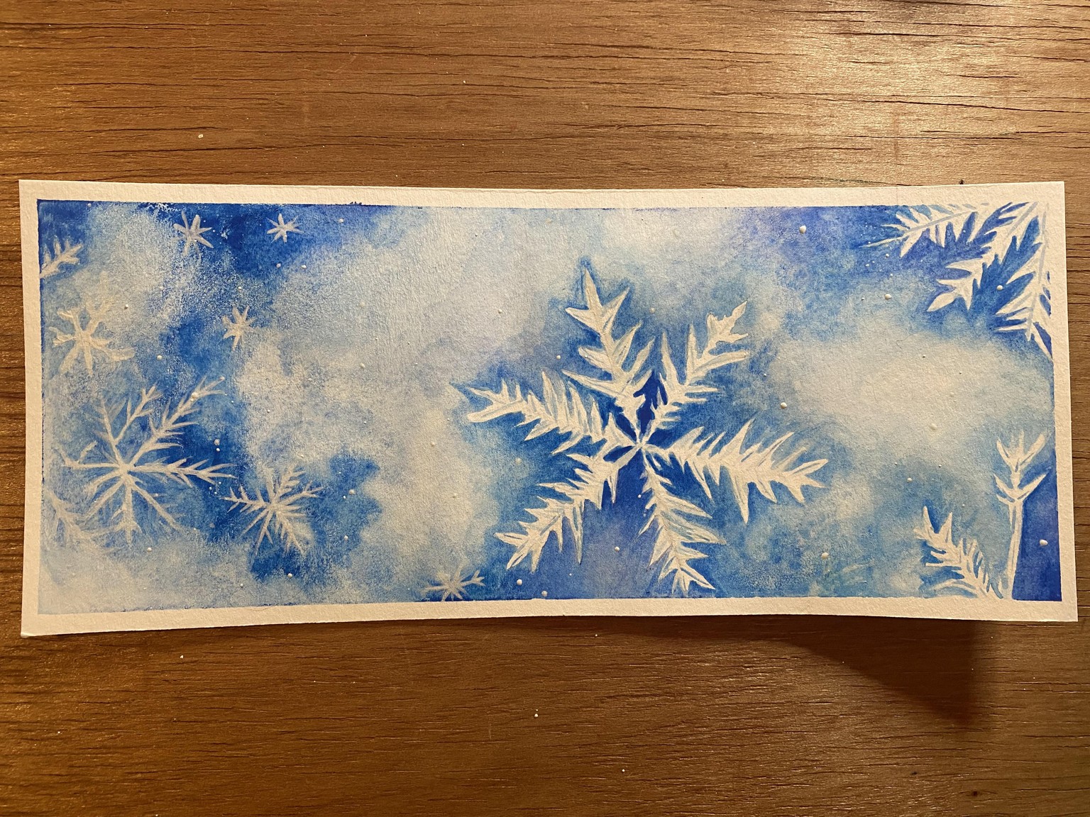 Snowflakes in watercolor - image 1 - student project