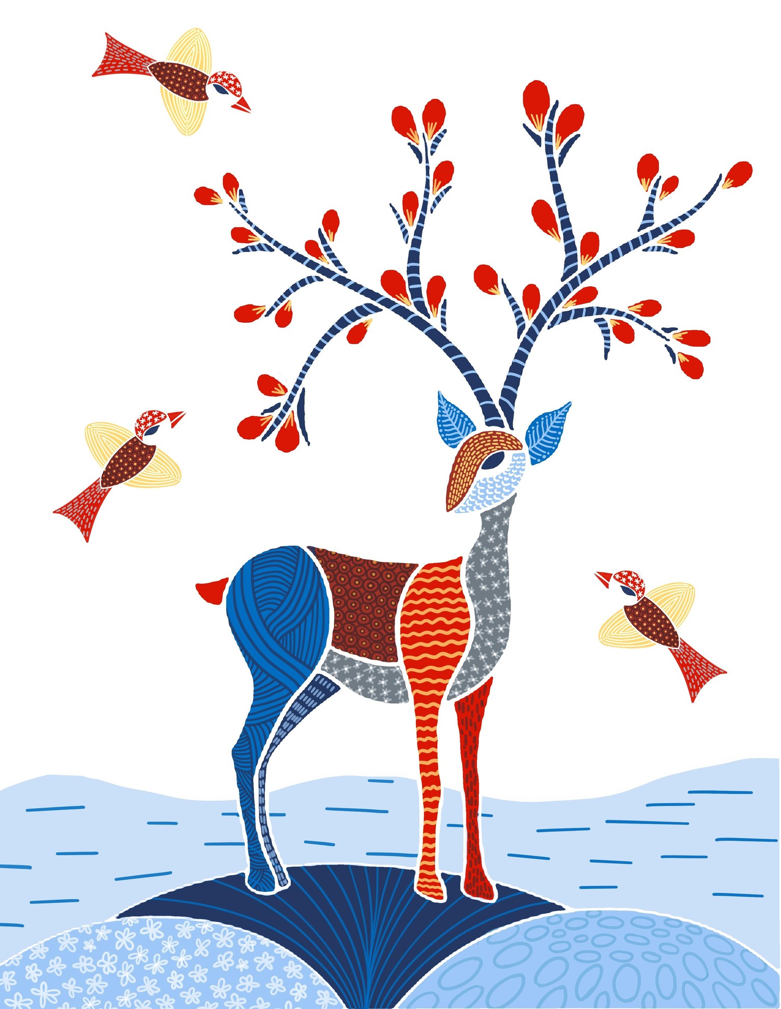My Gond Style Deer - image 2 - student project