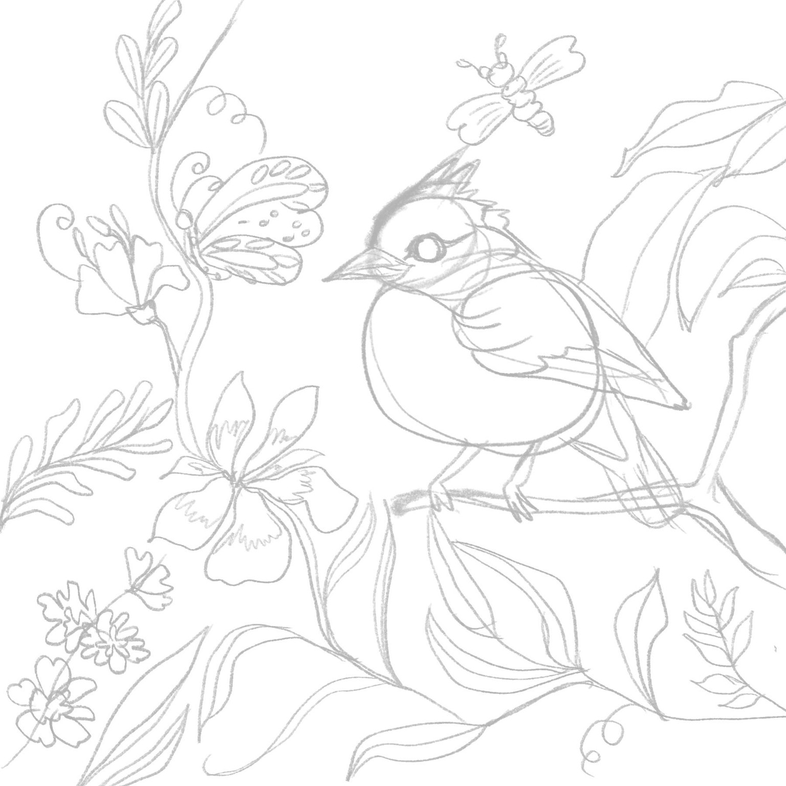 Gouache bird in paradise with Procreate - image 3 - student project