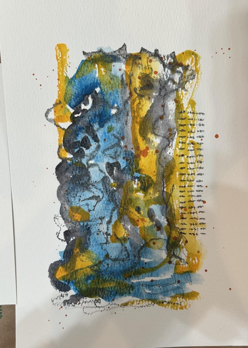 Watercolor Abstracts: Using Watercolor And Mark Making - image 3 - student project