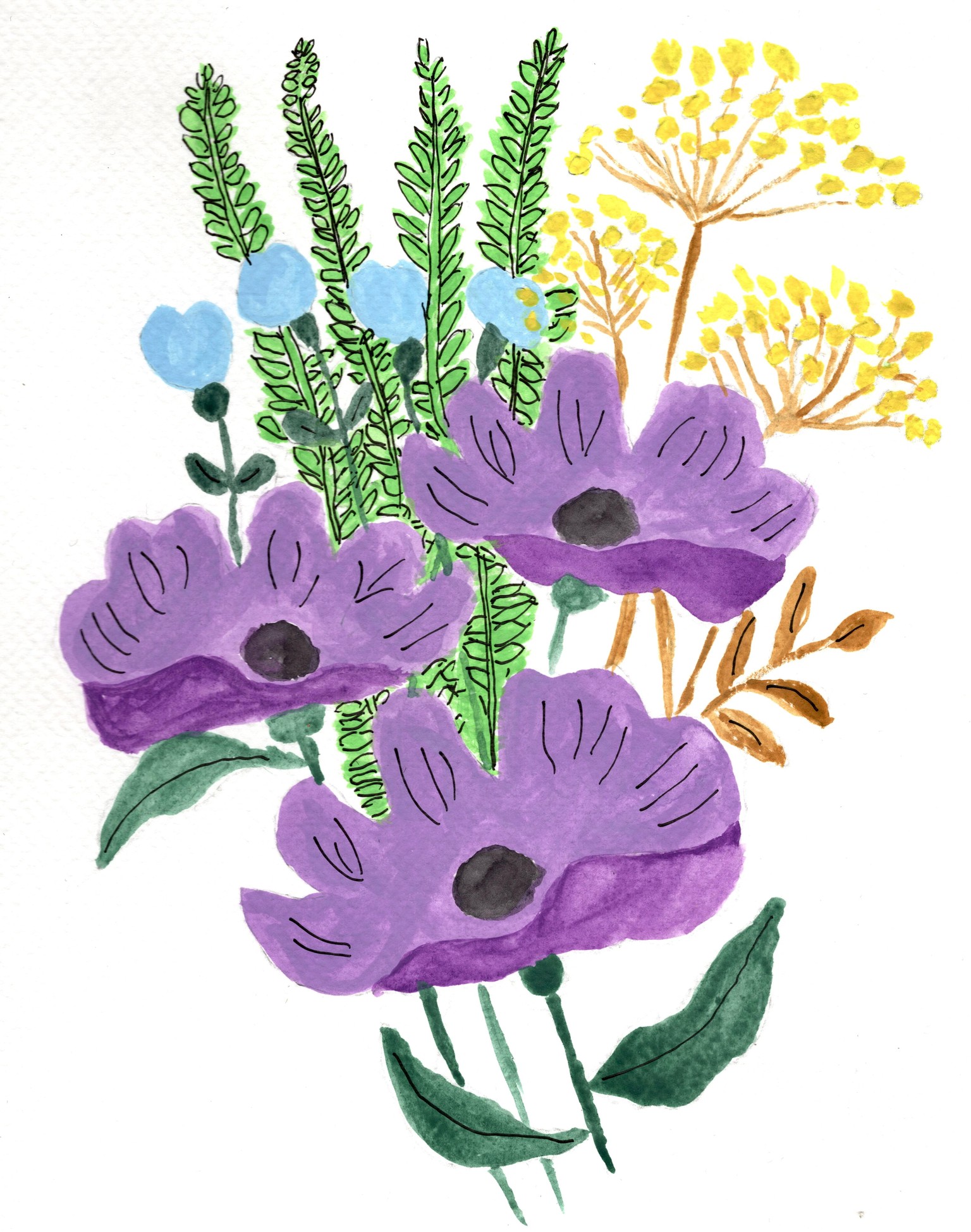 Gouache Floral - image 1 - student project
