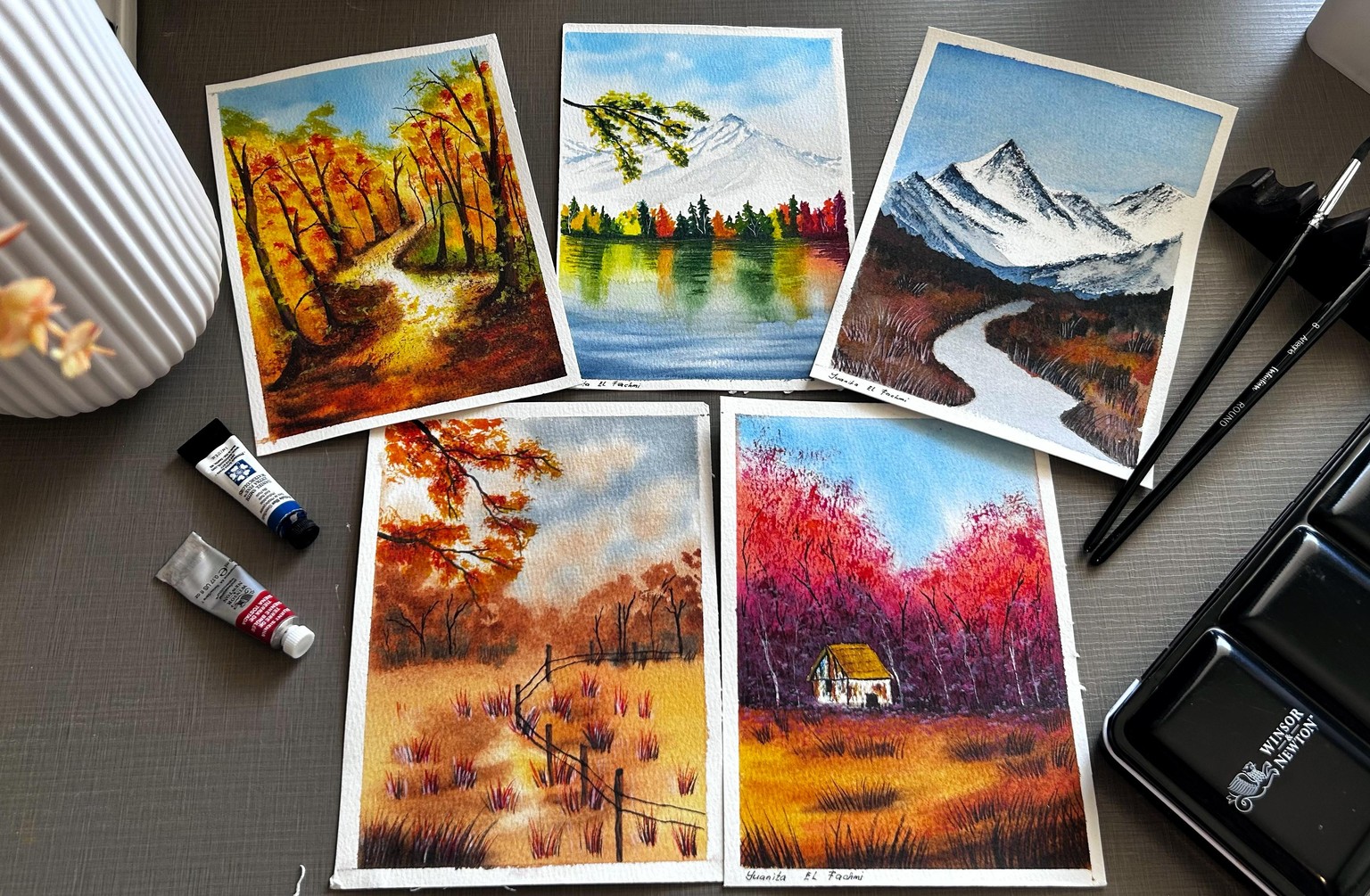 Autumn Landscape in Watercolor - image 1 - student project