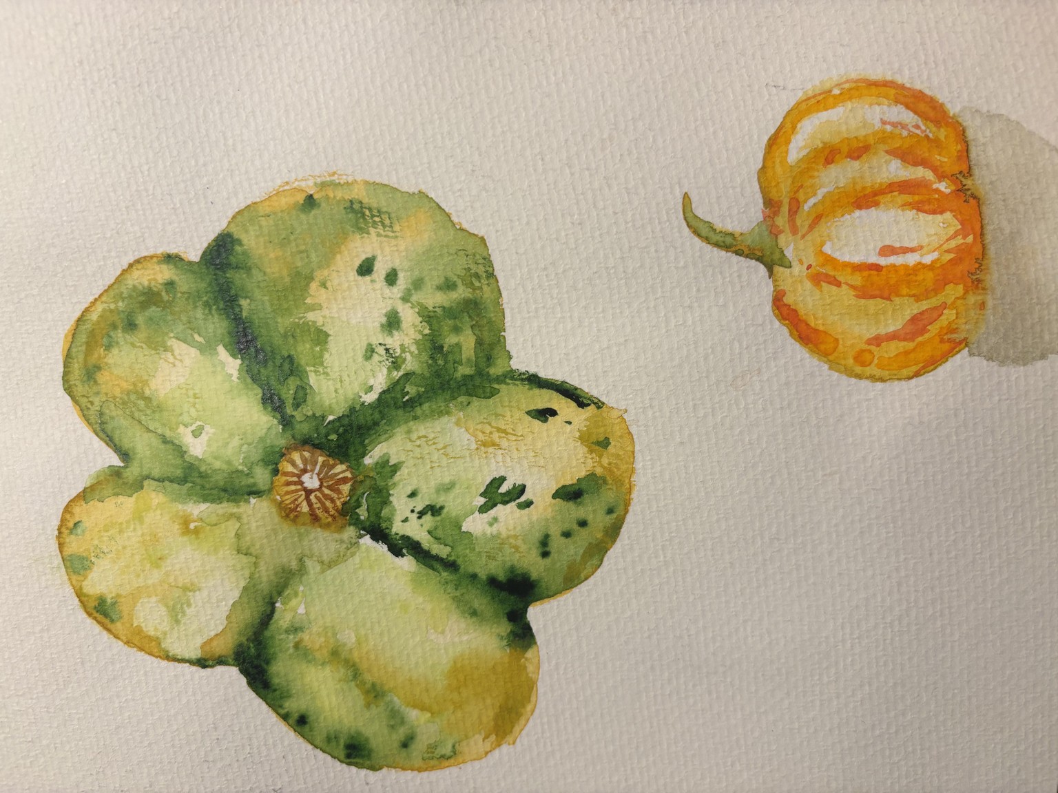 Watercolor pumpkins with Olga - image 4 - student project