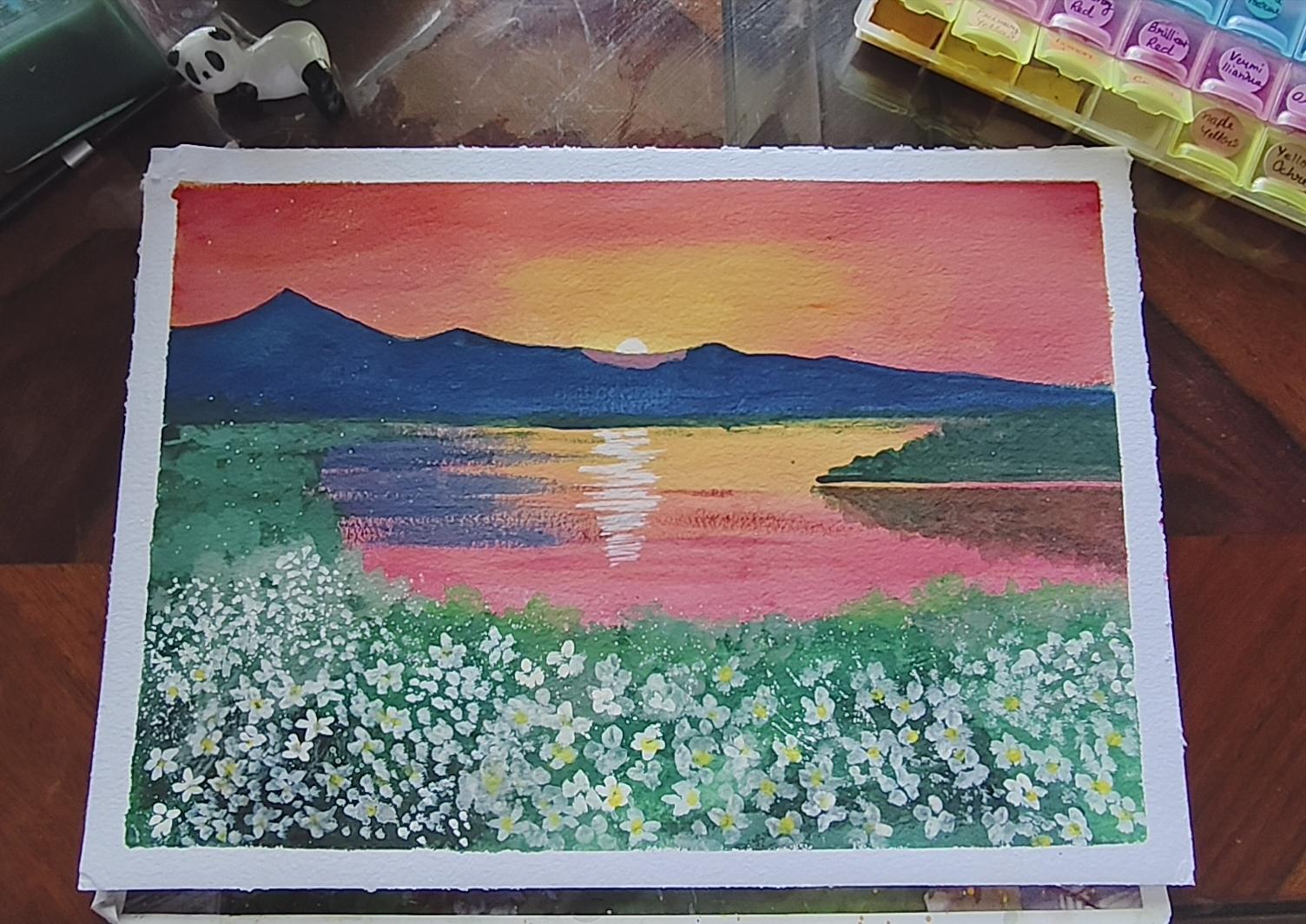 Spring gouache landscape - image 3 - student project