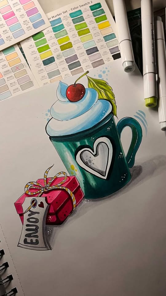 Cupcake_alcohol markers - image 1 - student project
