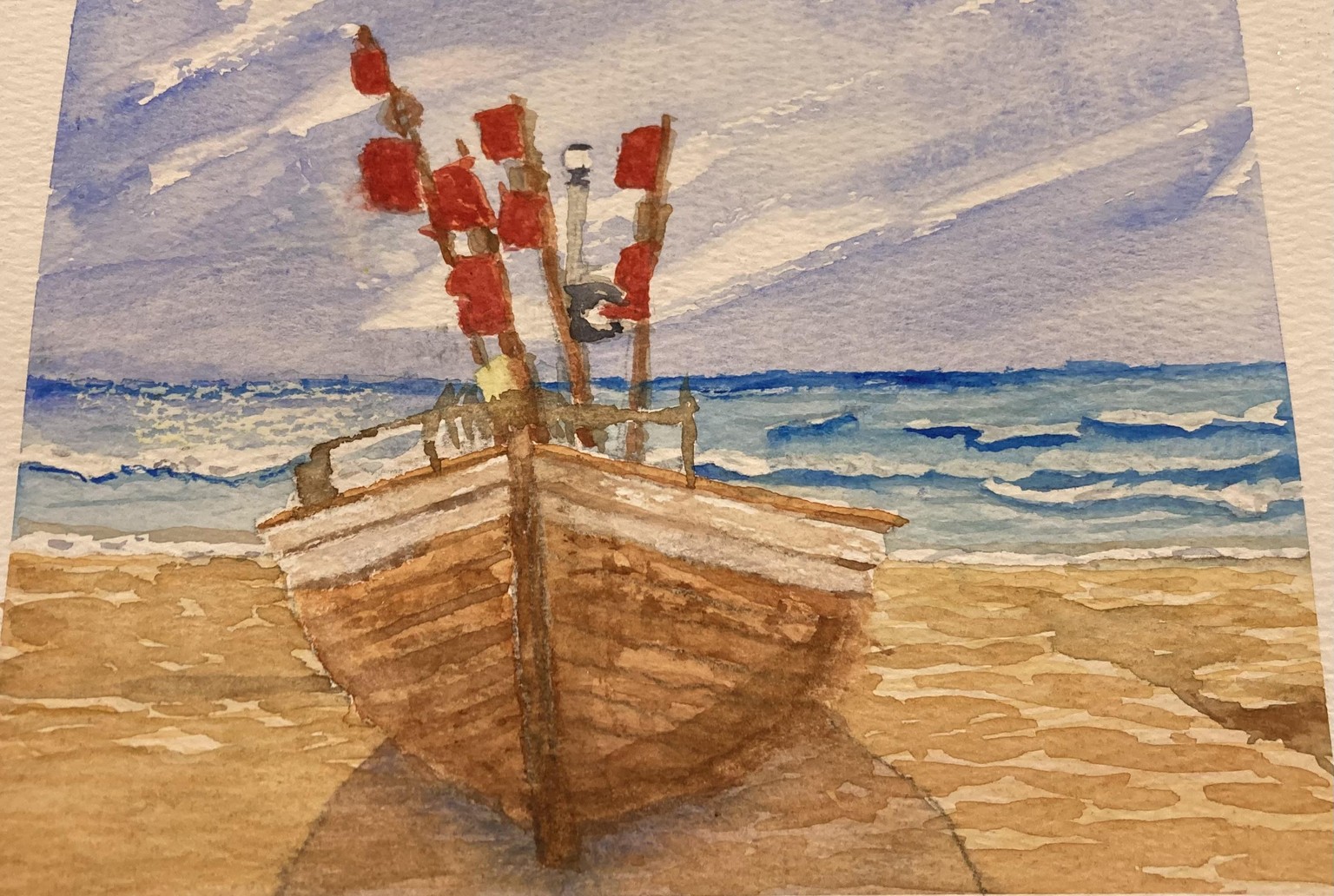 Seascape with boat - image 1 - student project