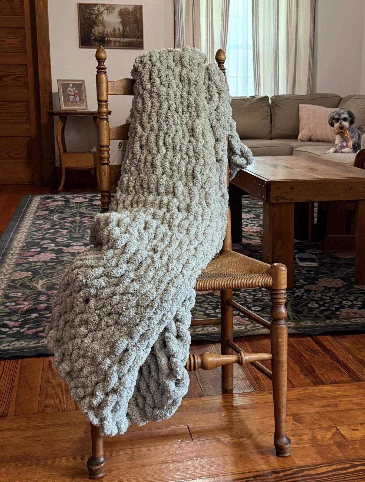 Hand Knit Chunky Blanket - image 1 - student project
