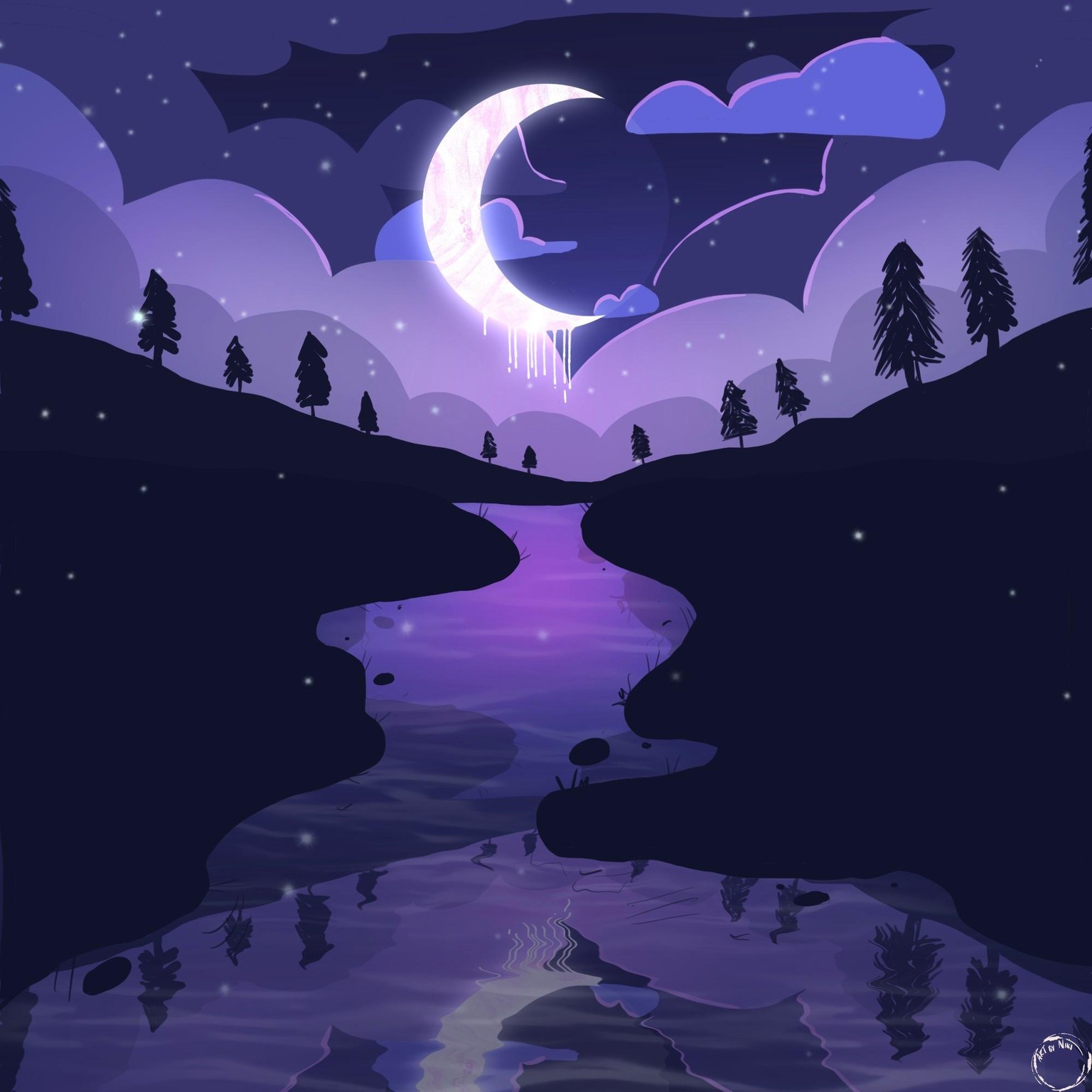 Moon reflection in water - image 1 - student project