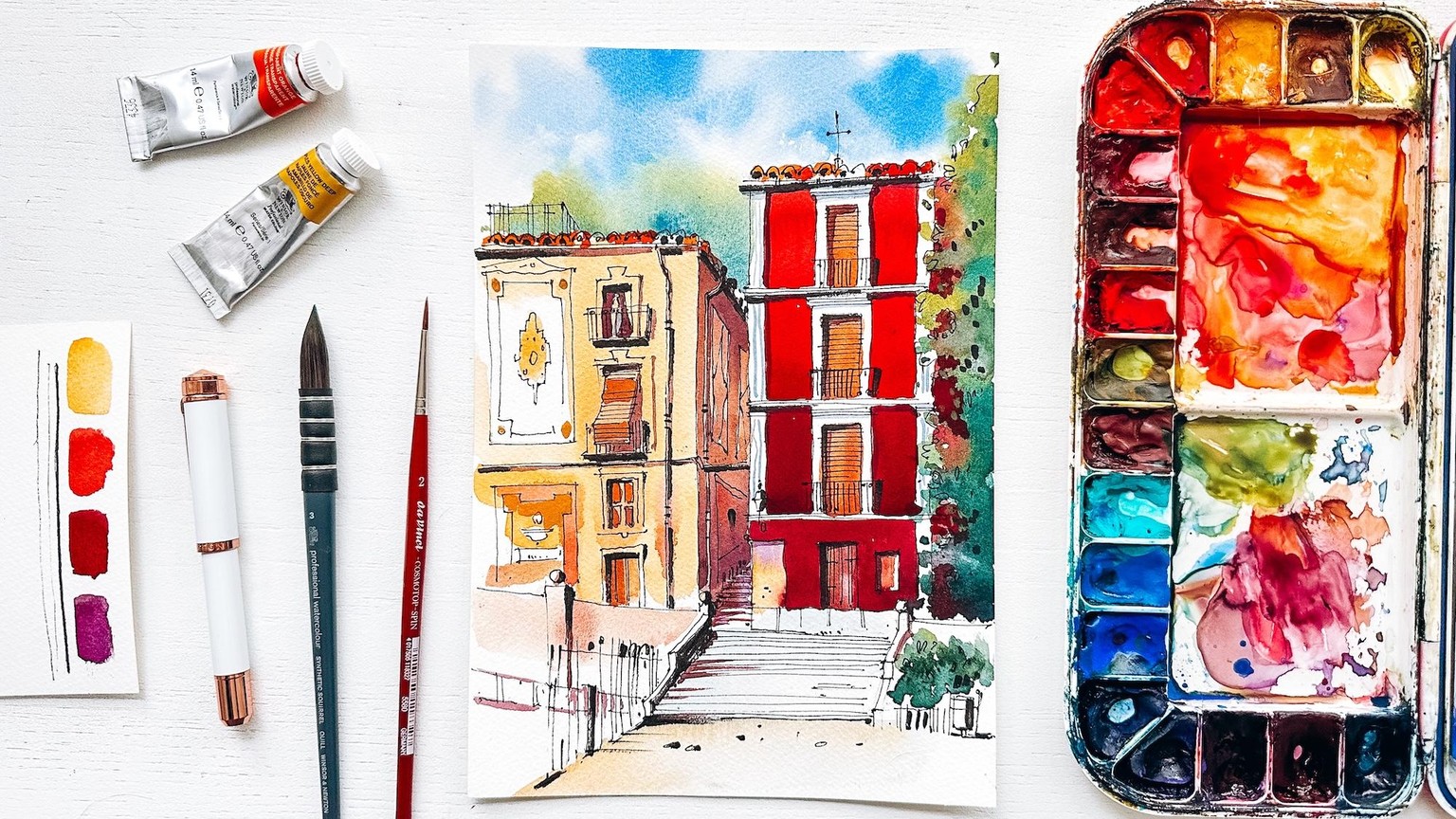 Urban Sketching in Watercolor - image 1 - student project